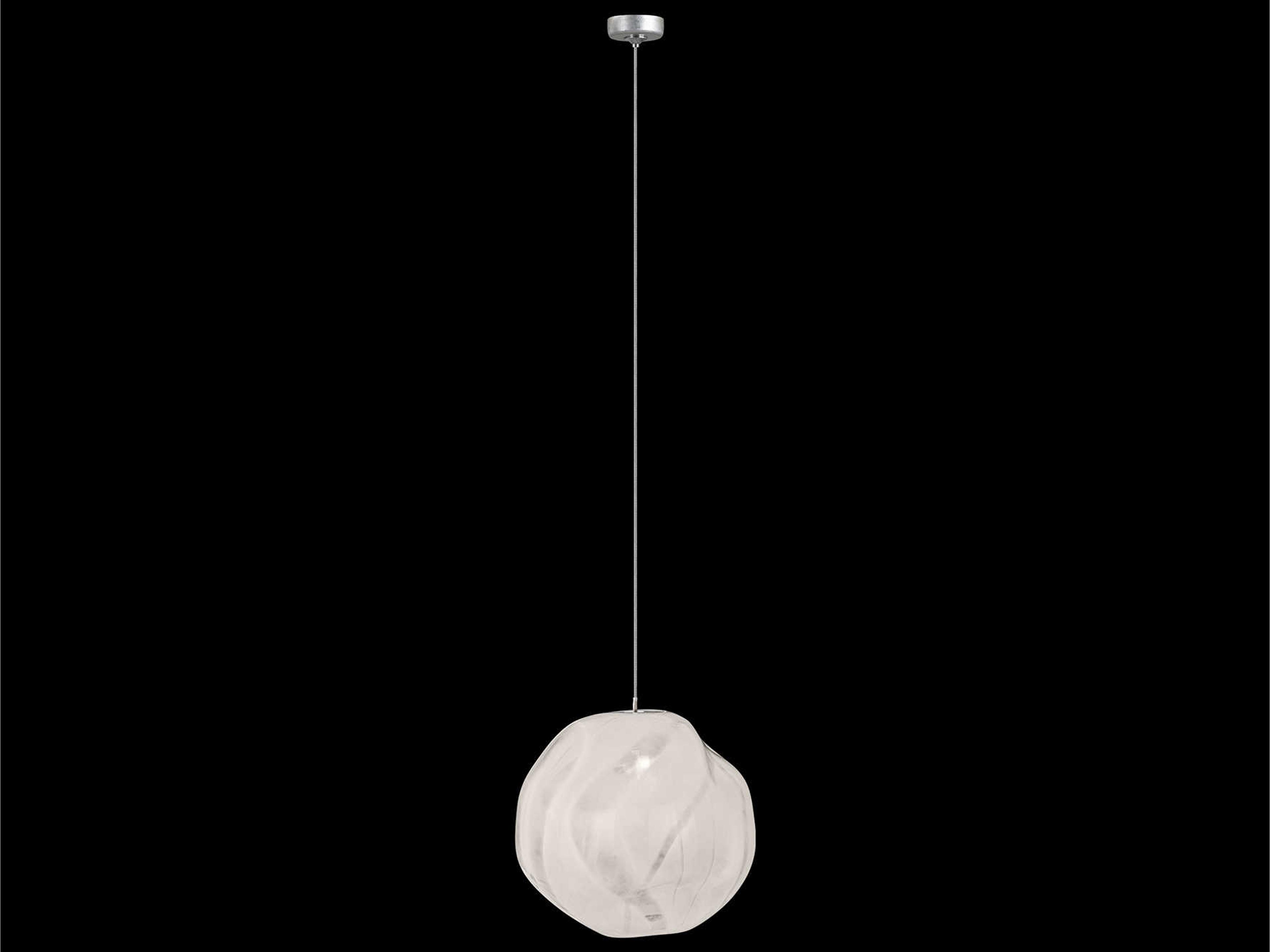 Vesta 1-Light Silver Glass LED Globe Mini Pendant