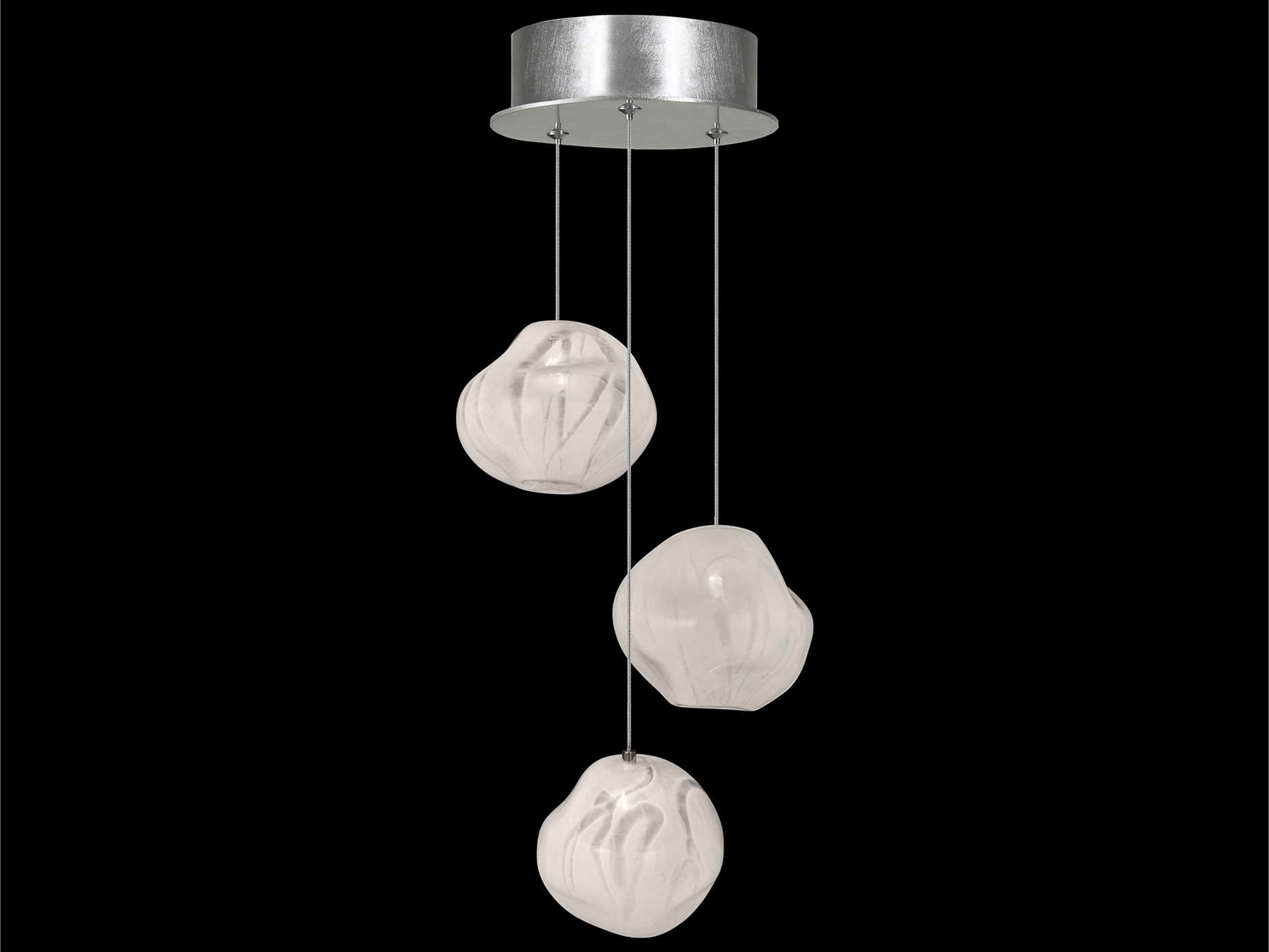 Vesta 3-Light Silver Glass LED Globe Mini Pendant