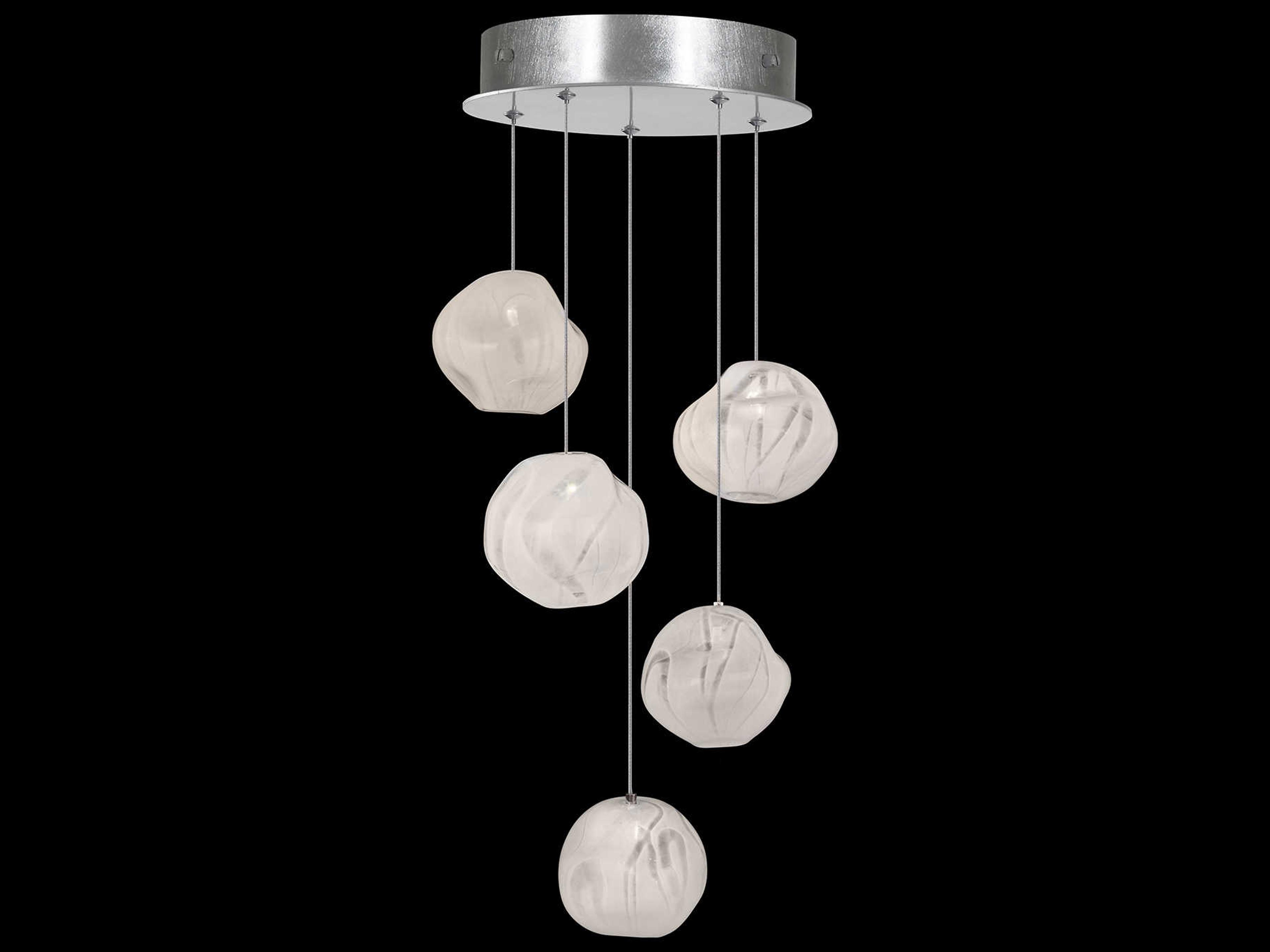 Vesta 5-Light Silver Glass LED Globe Mini Pendant