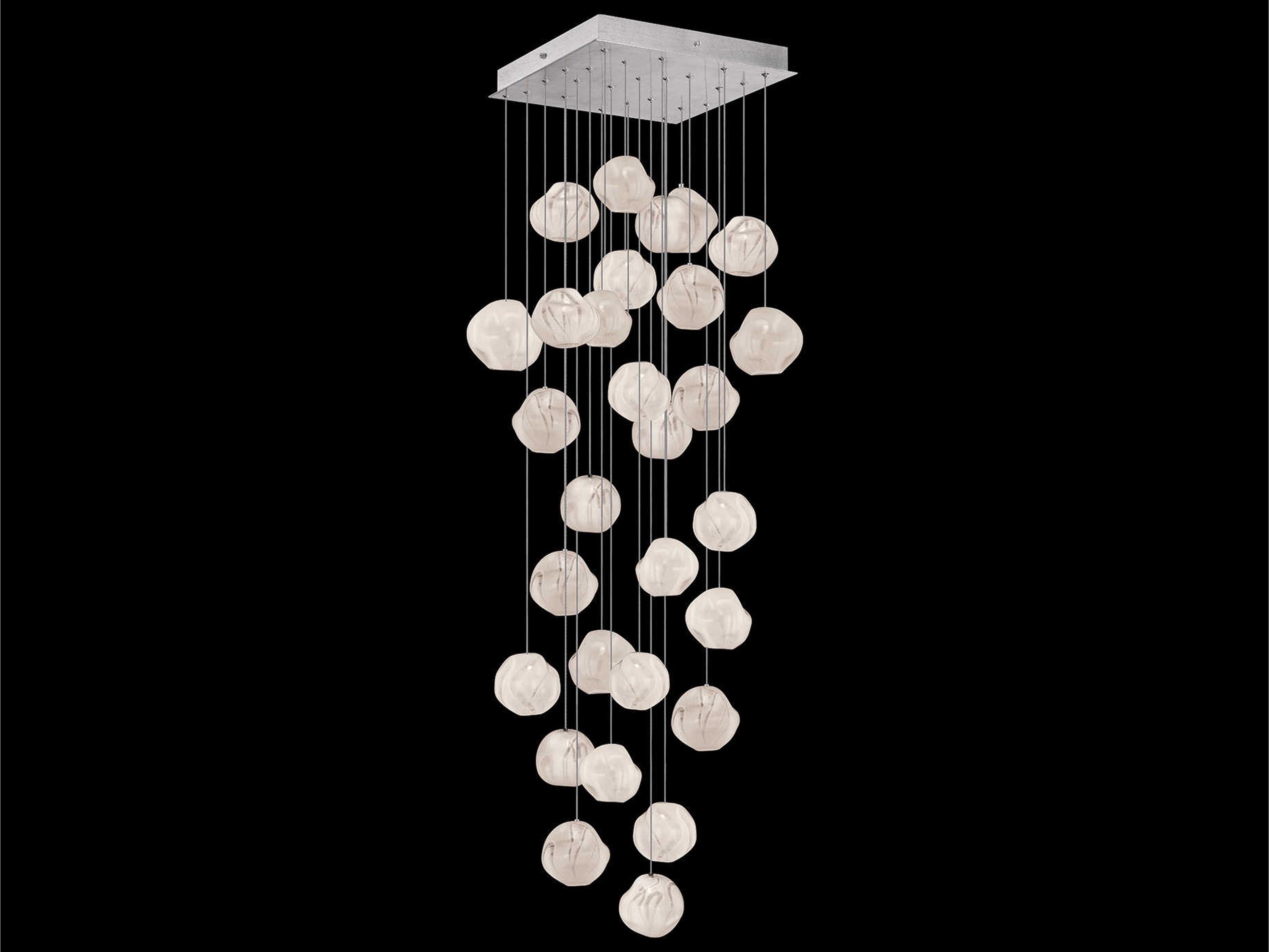 Vesta 30-Light Silver Glass LED Globe Pendant