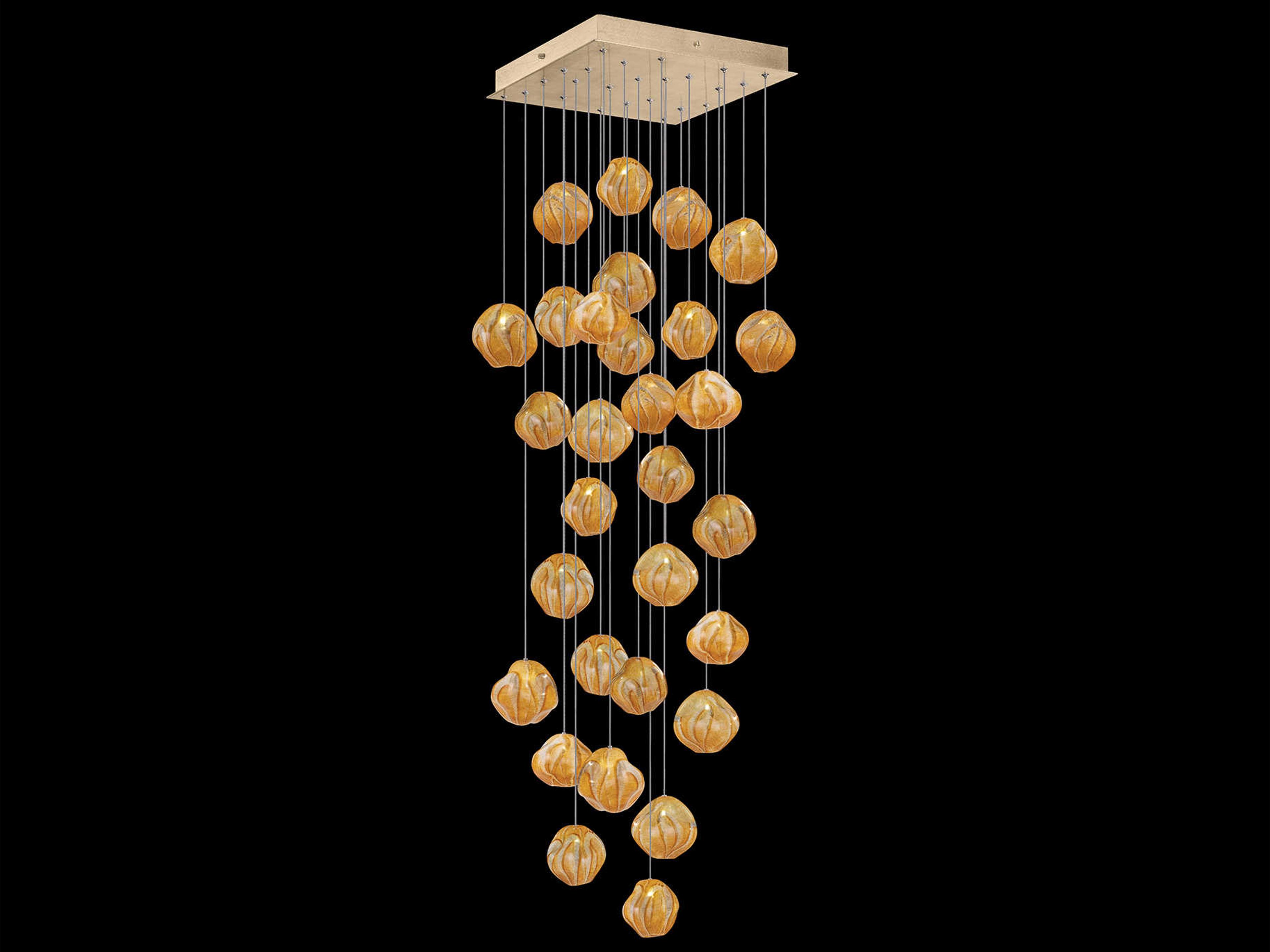 Vesta 30-Light Gold Glass LED Globe Pendant