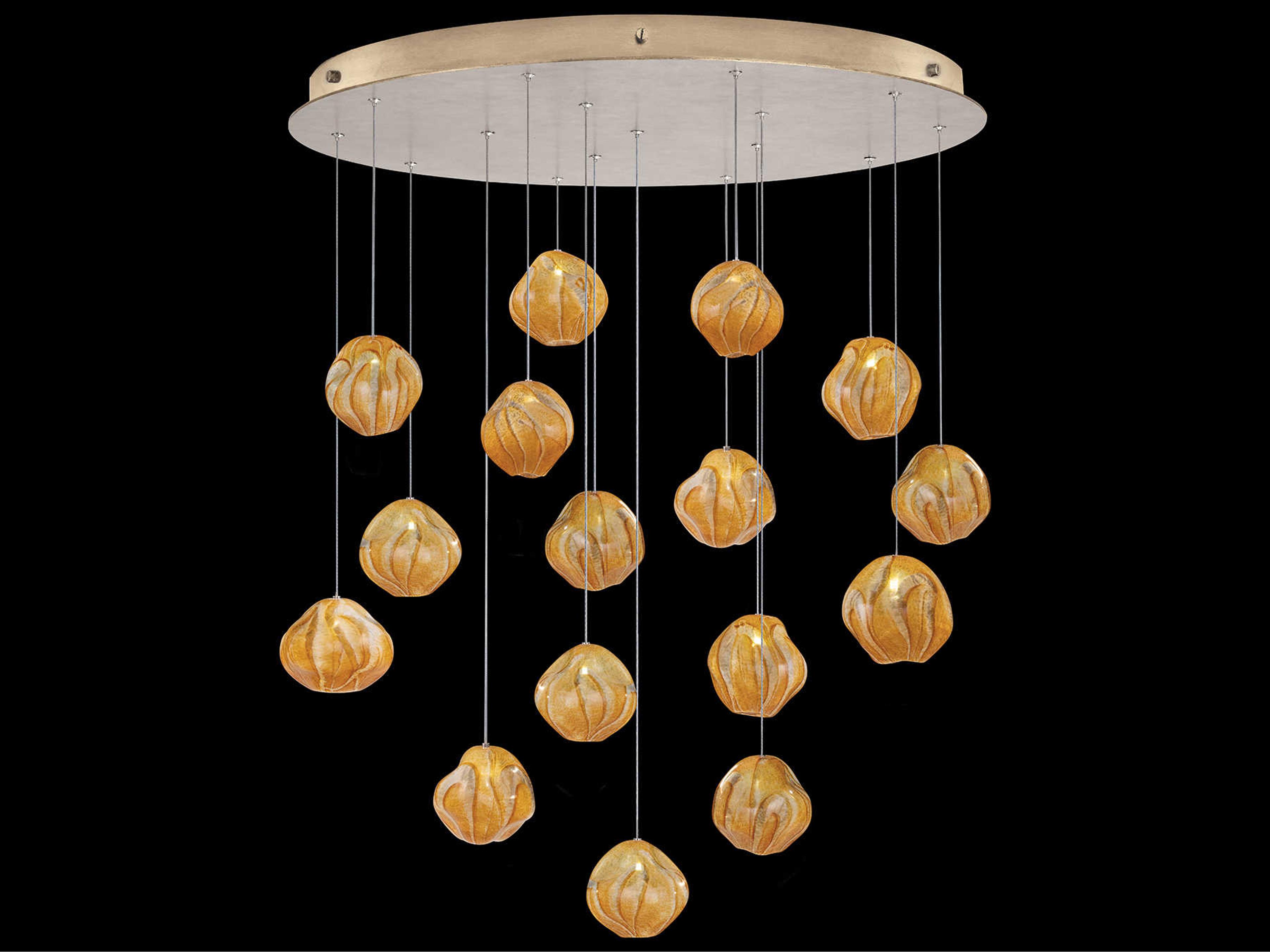 Vesta 16-Light6-Light Gold Glass LED Globe Pendant