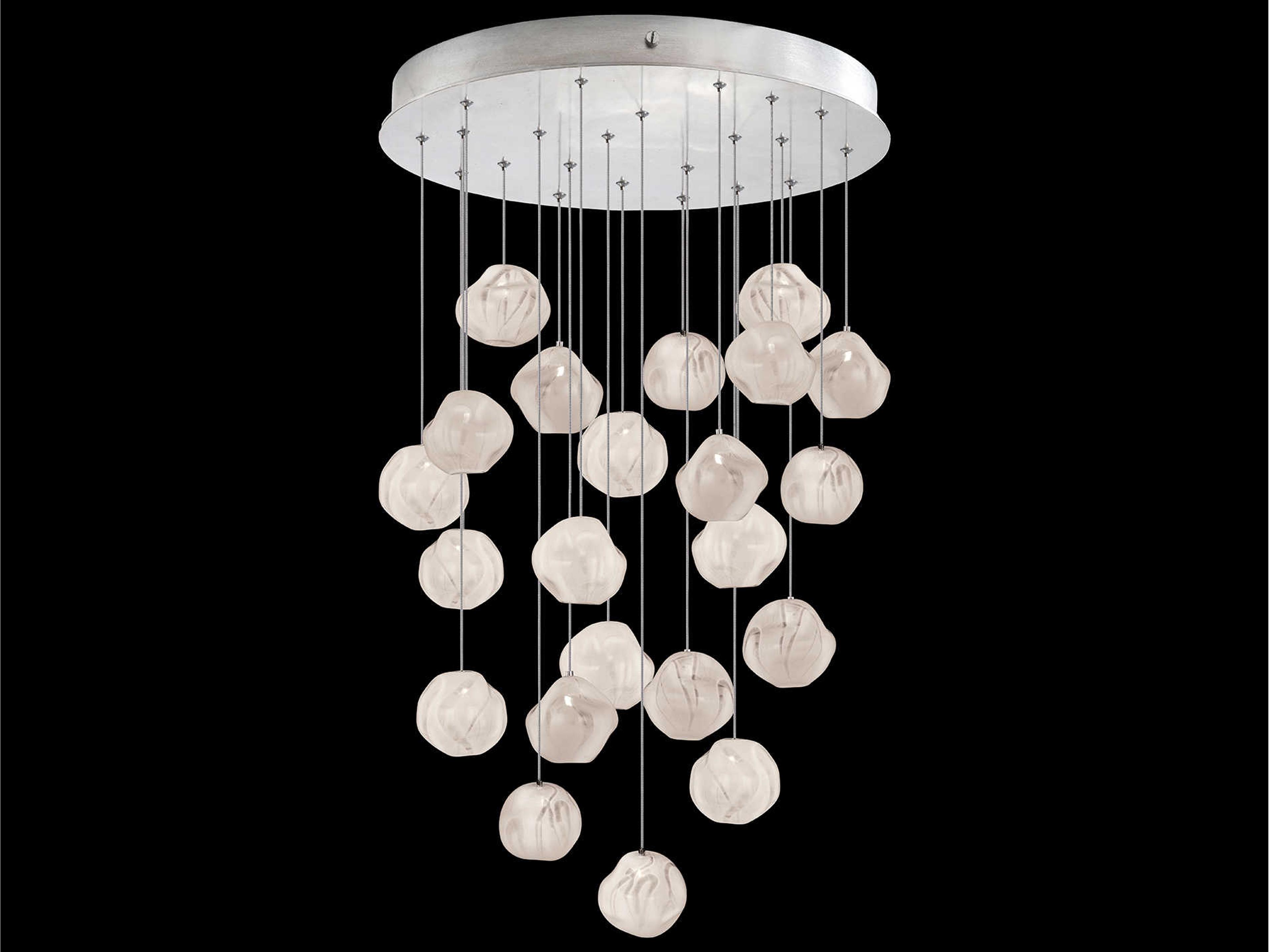 Vesta 22-Light Silver Glass LED Globe Pendant