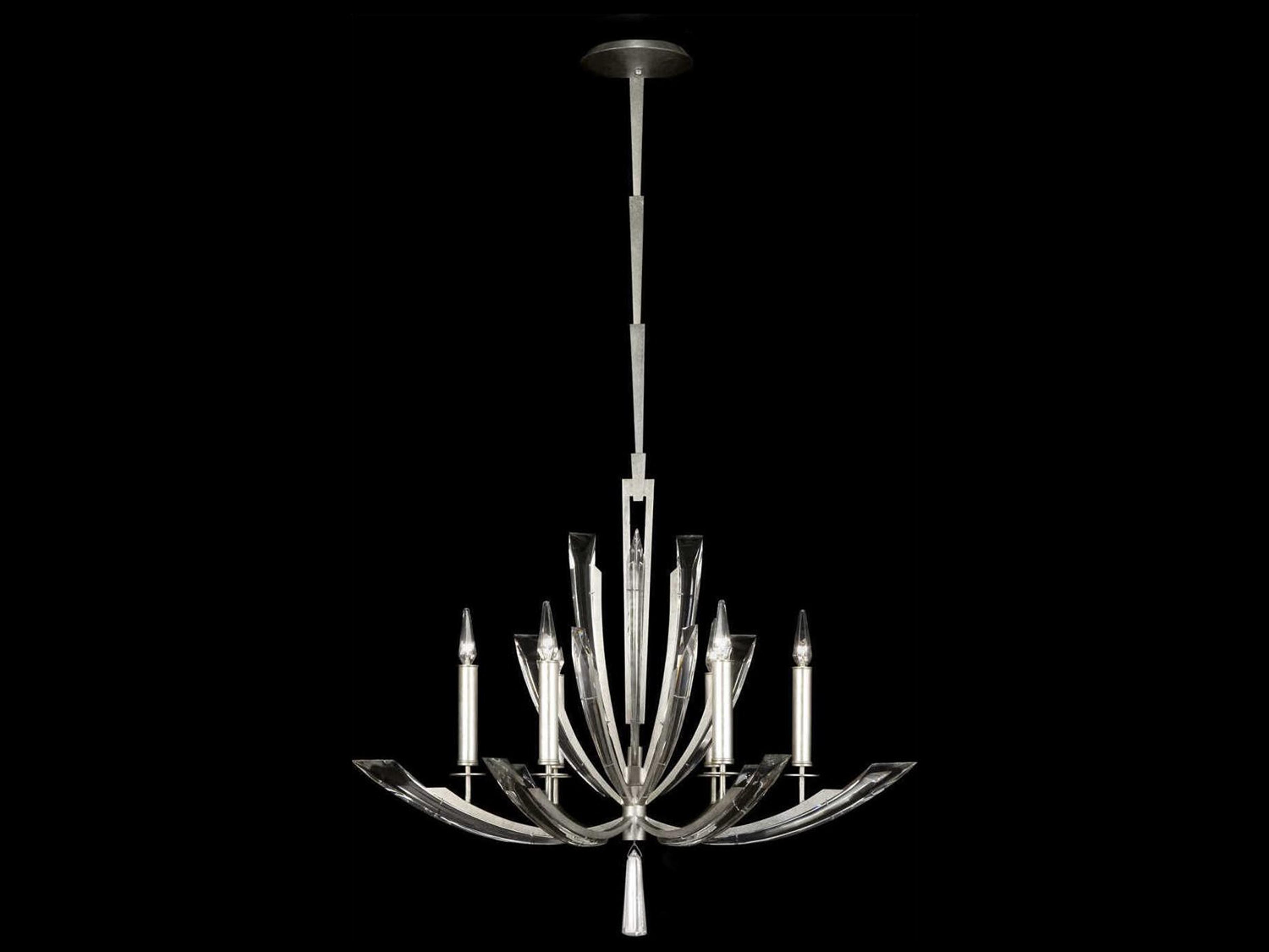 Vol de Cristal 36-Inch Round Chandelier in Silver
