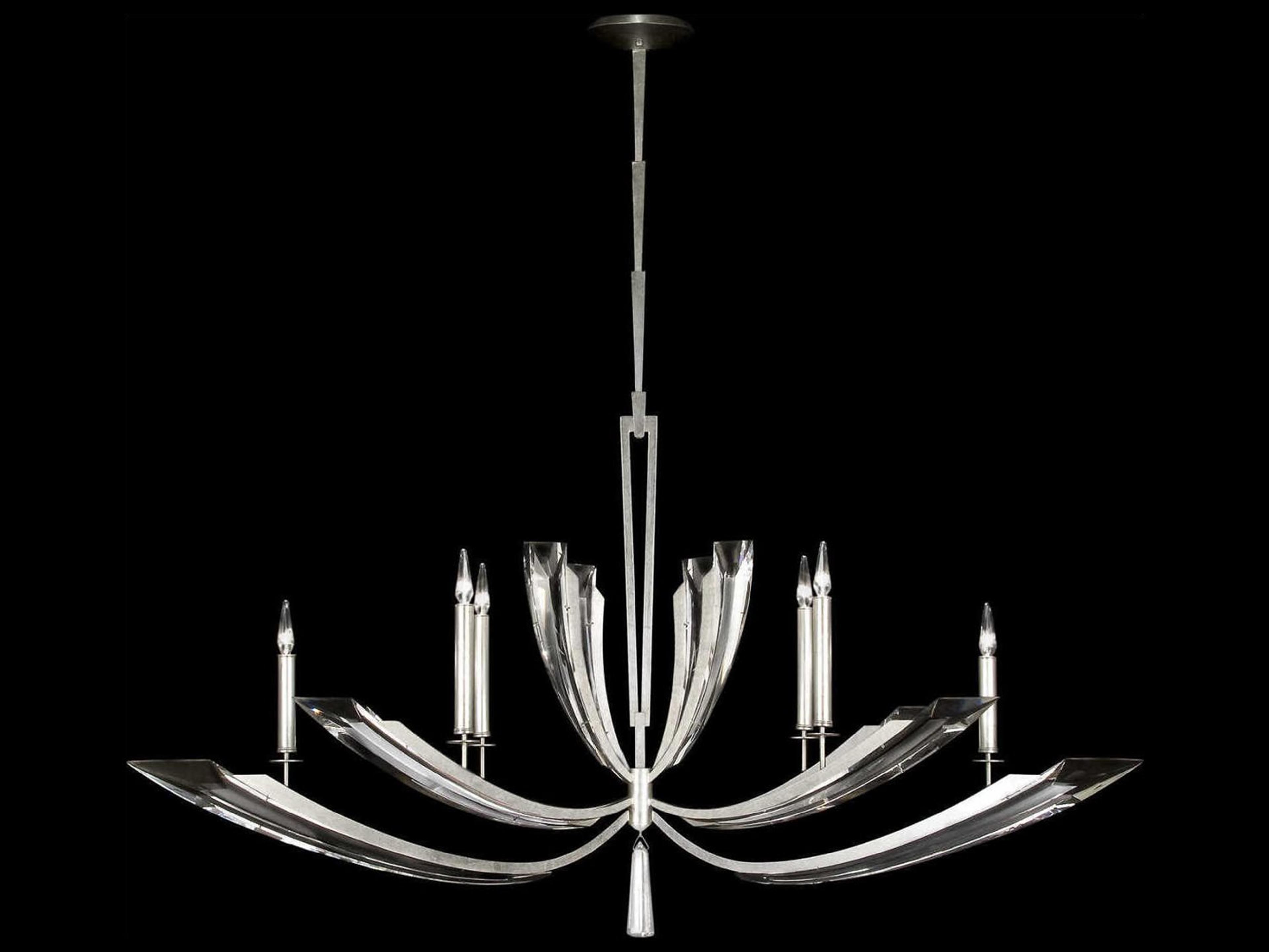 Vol De Cristal 6-Light Silver Crystal Candelabra Chandelier