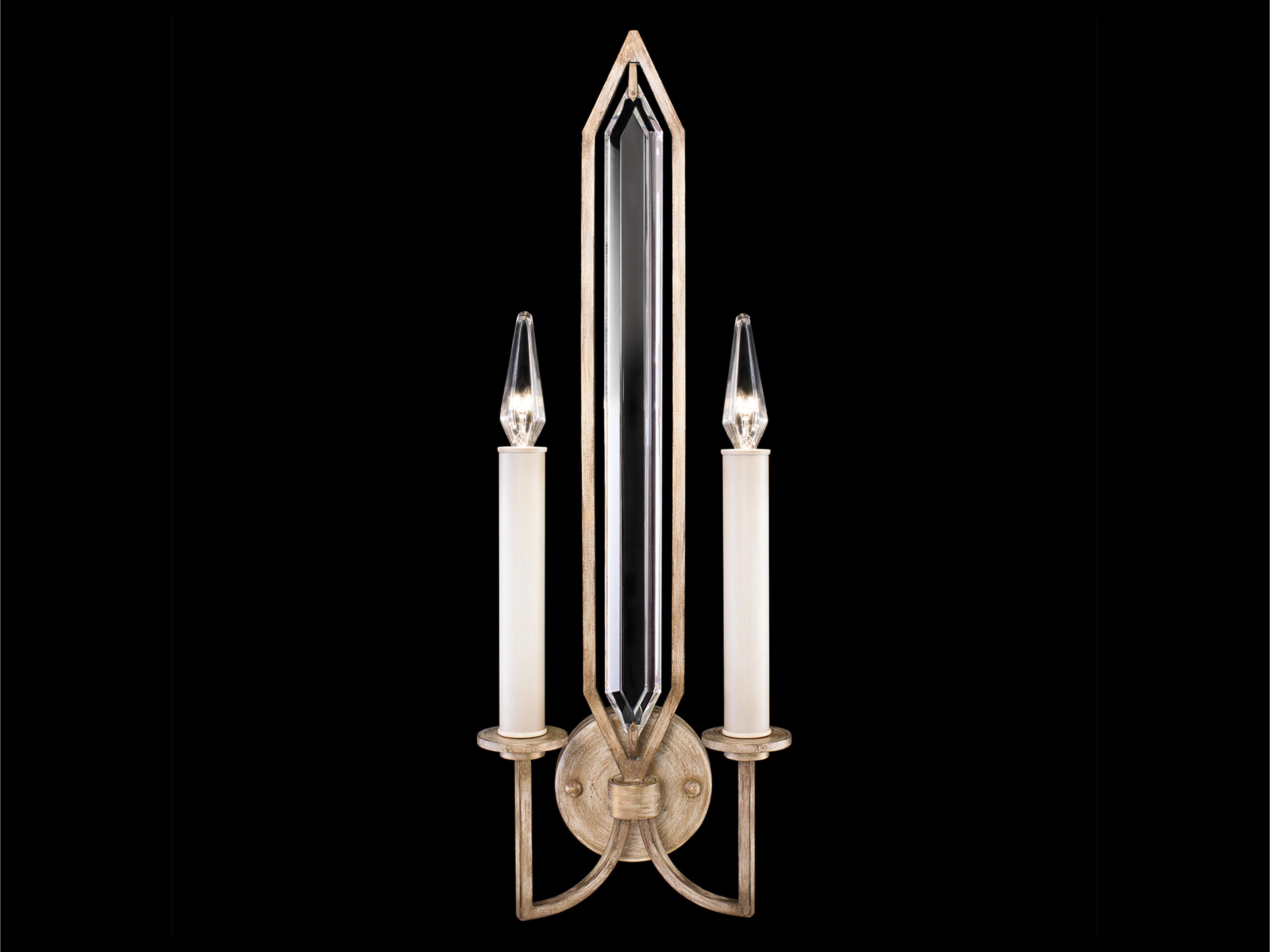 Westminster 2-Light Antique Gold Crystal Wall Sconce