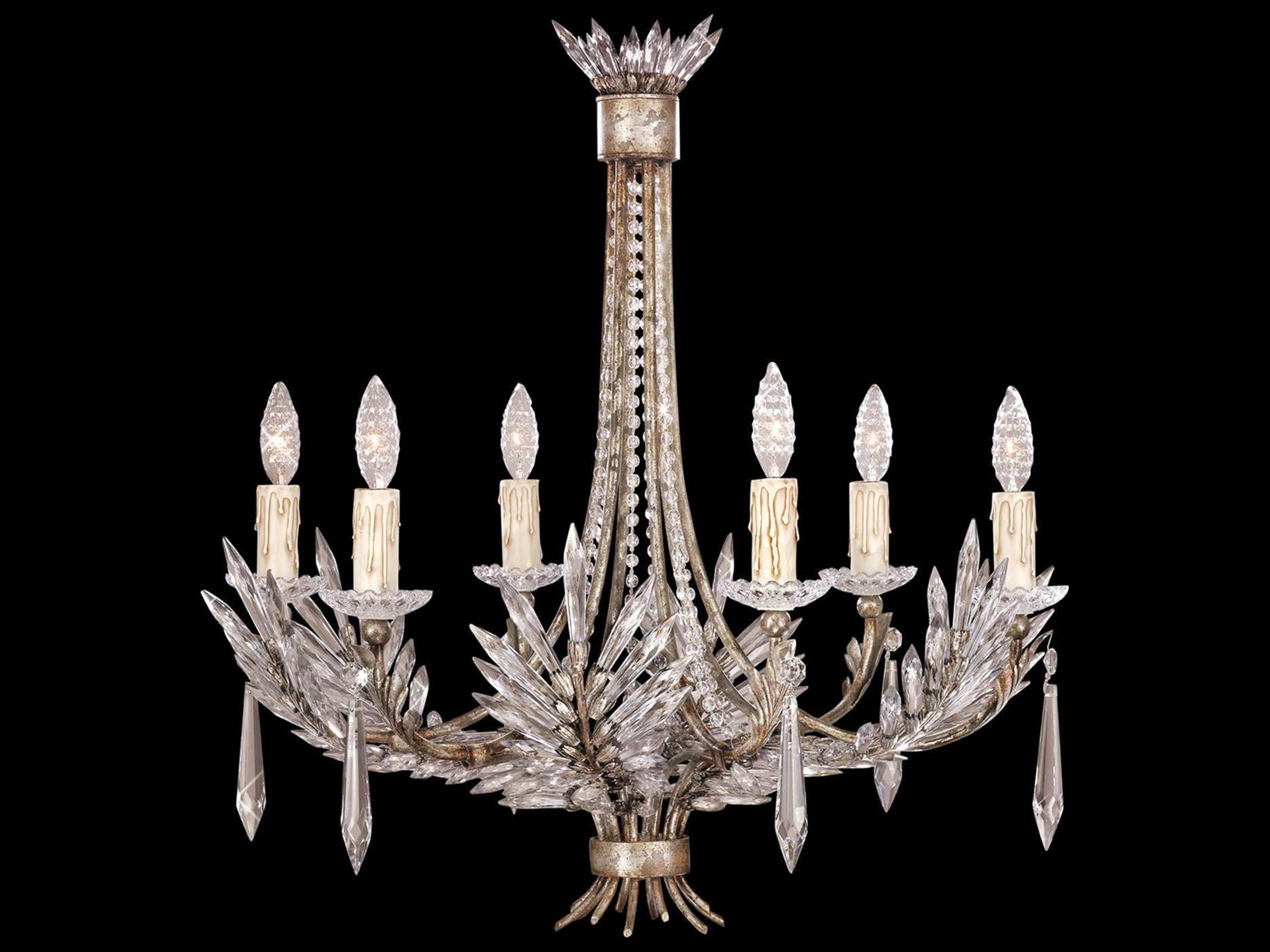 Winter Palace 6-Light Silver Crystal Bowl Chandelier