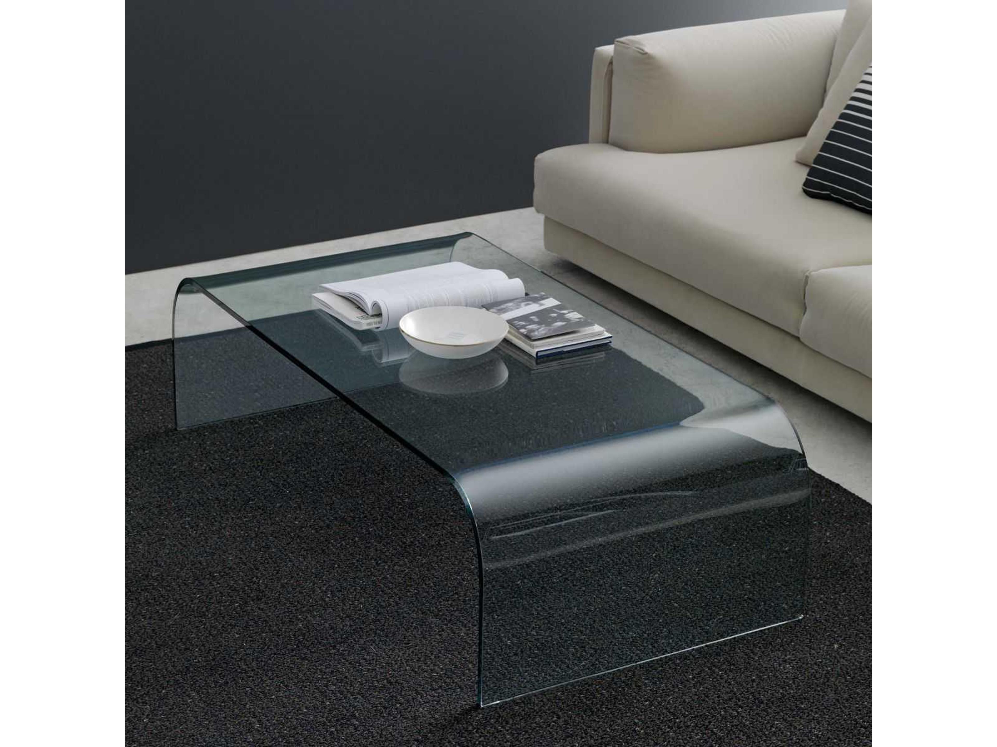 Fontana Arte Rectangular Glass Transparent Coffee Table