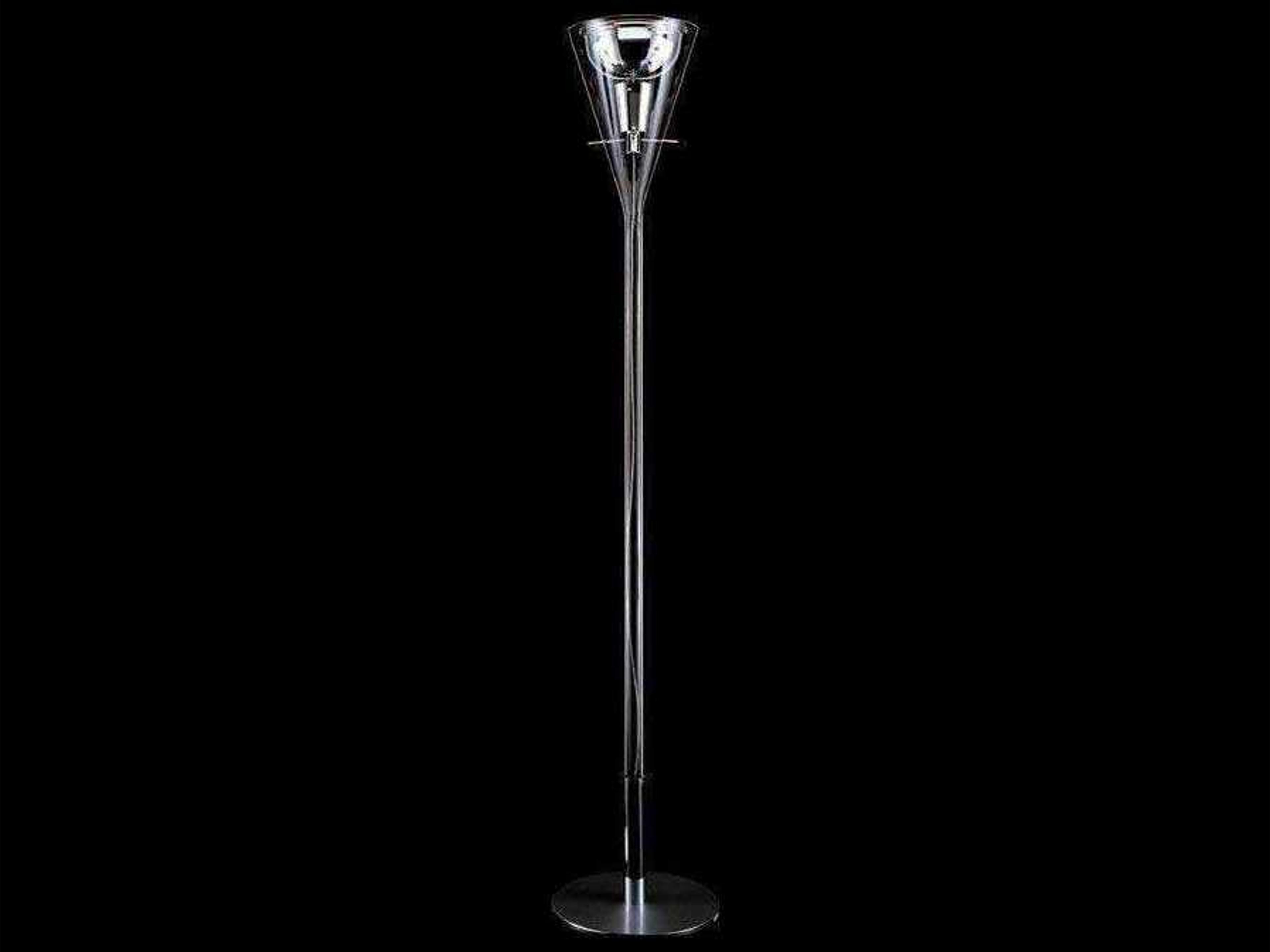 Flute Glass with Polished Chrome Clear Floor Lamp