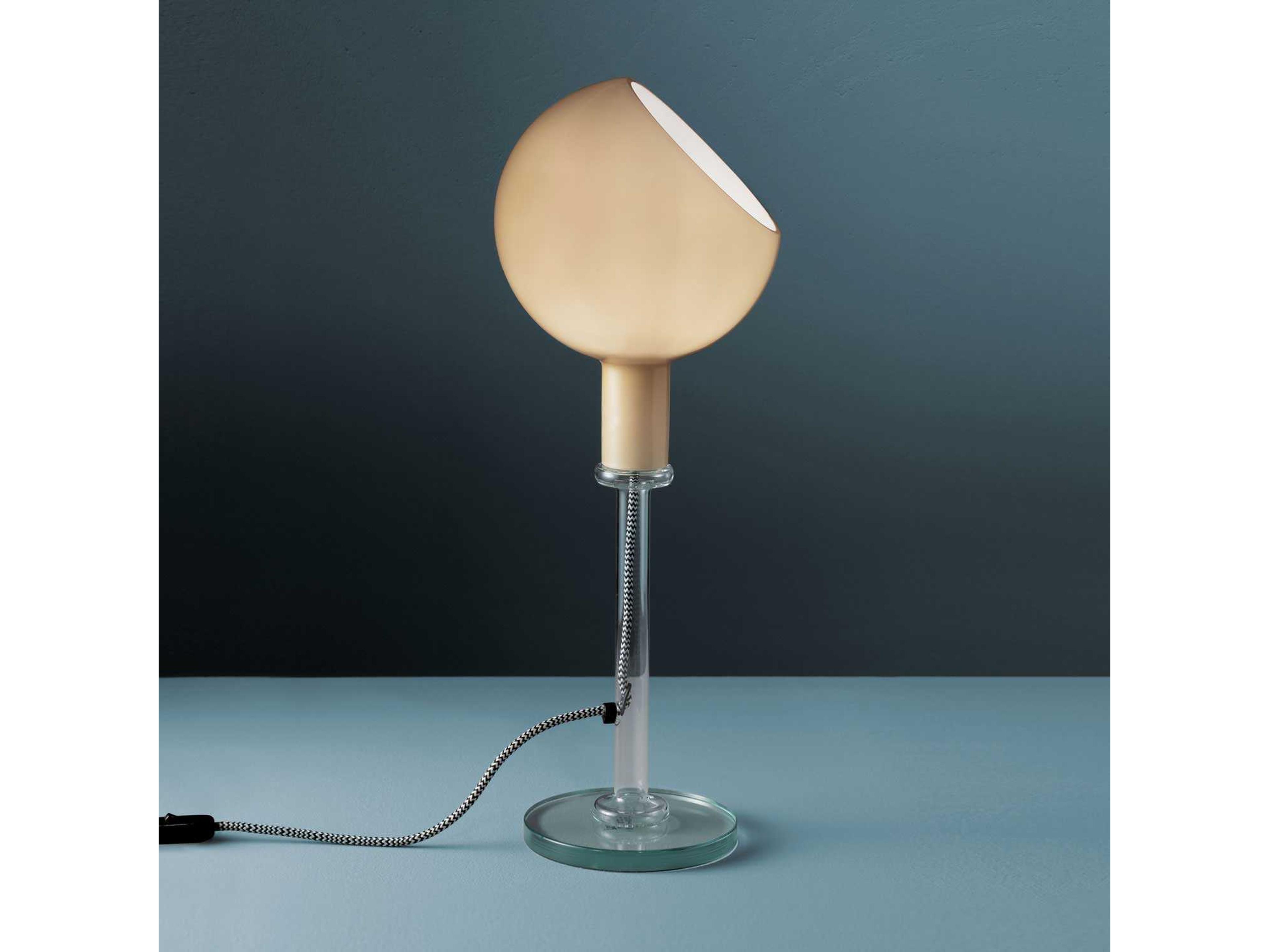 Fontana Arte Parola Amber with Transparent Glass With Orange Table Lamp