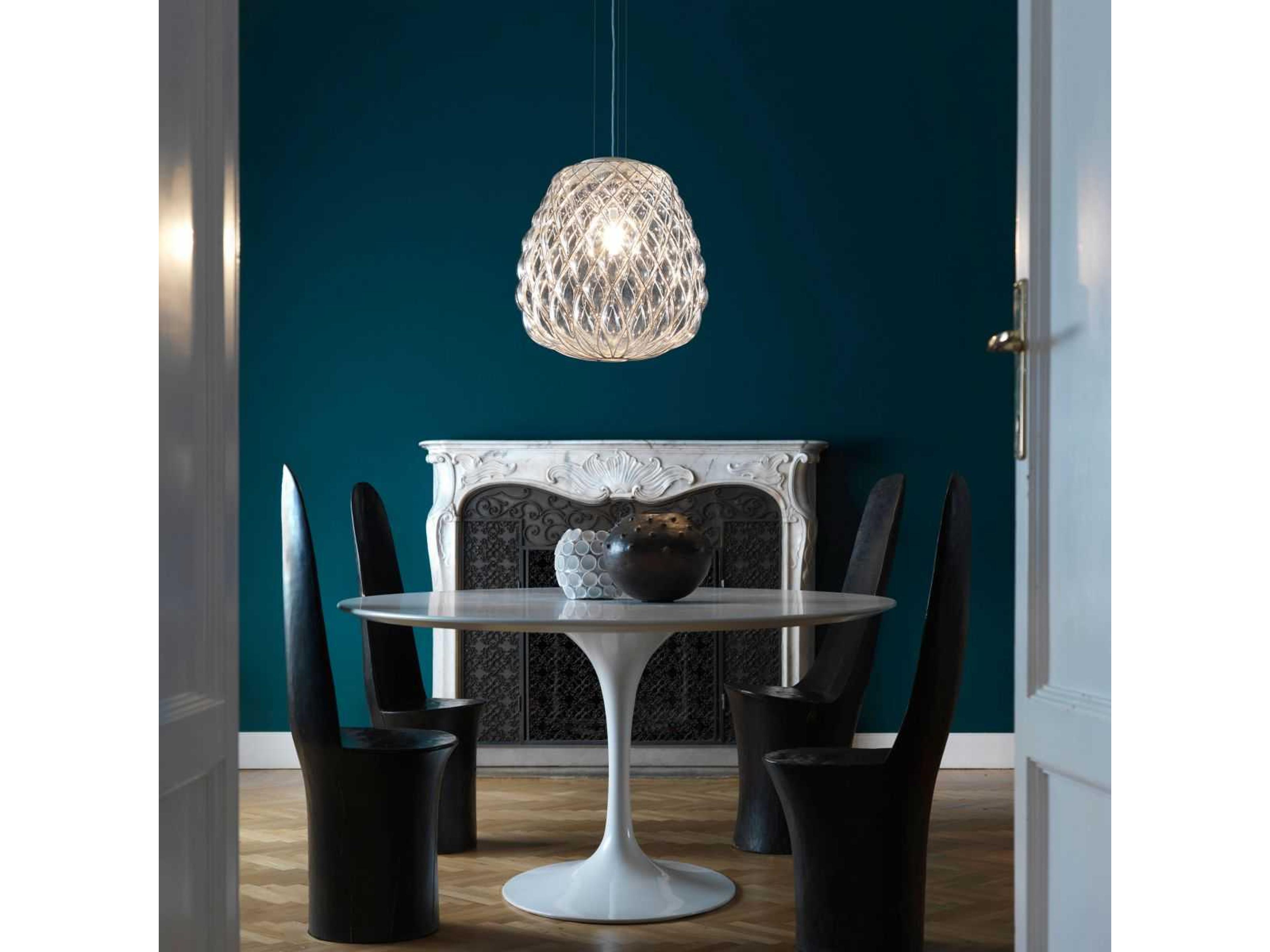 Pinecone Pendant Light Transparent Blown Glass