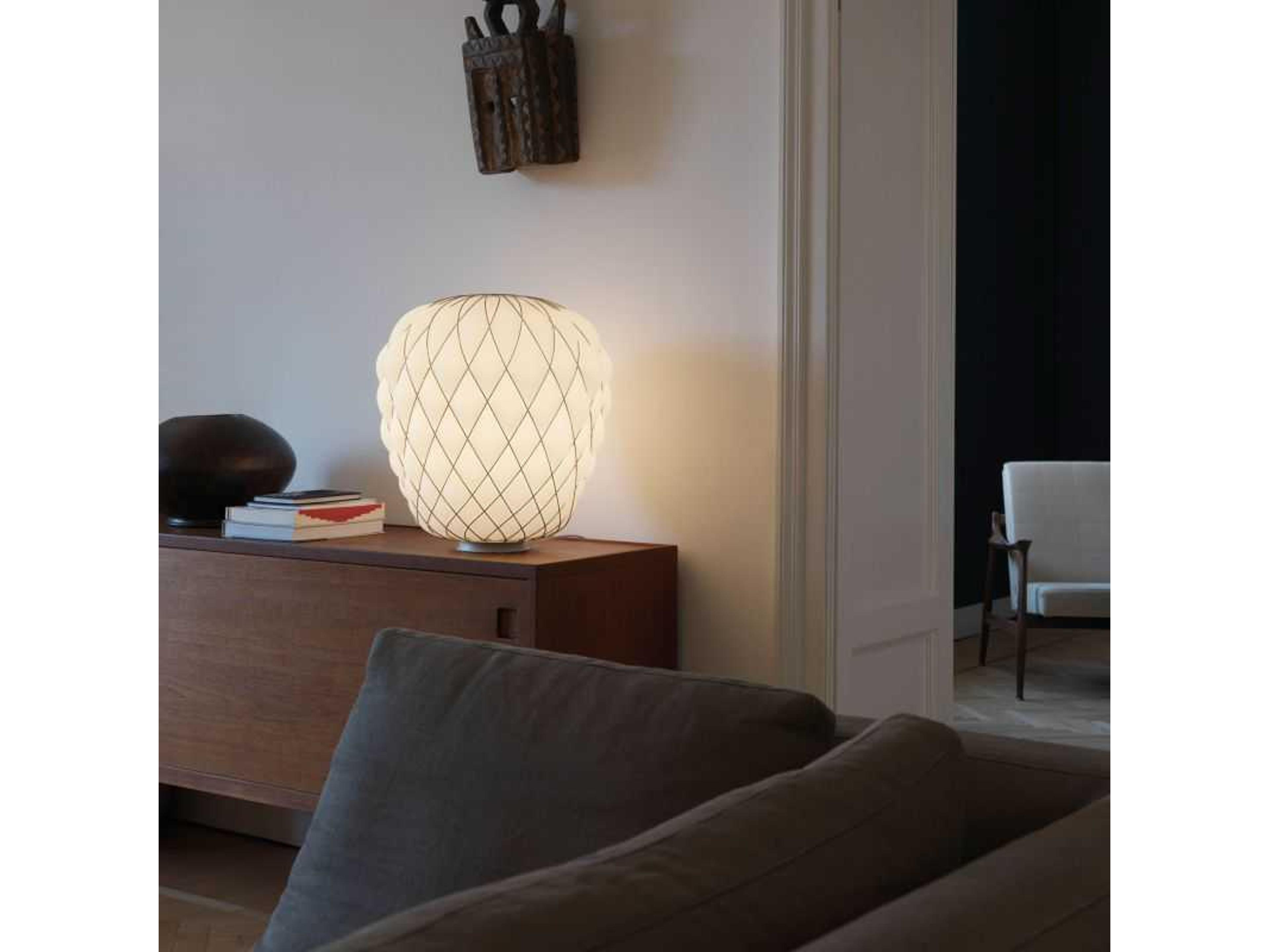 Pinecone Chrome Glass Table Lamp