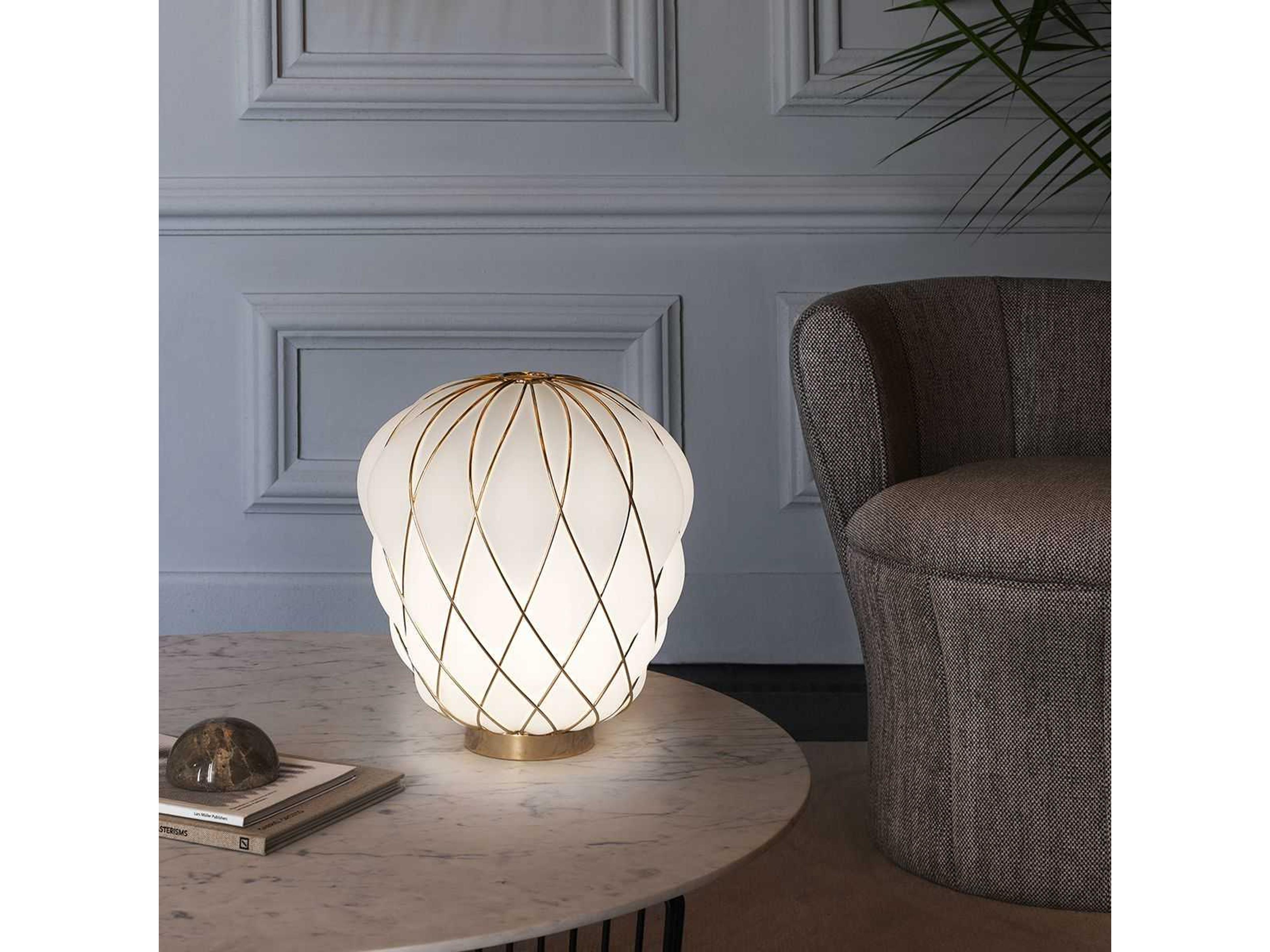 Pinecone Gold Glass LED Table Lamp