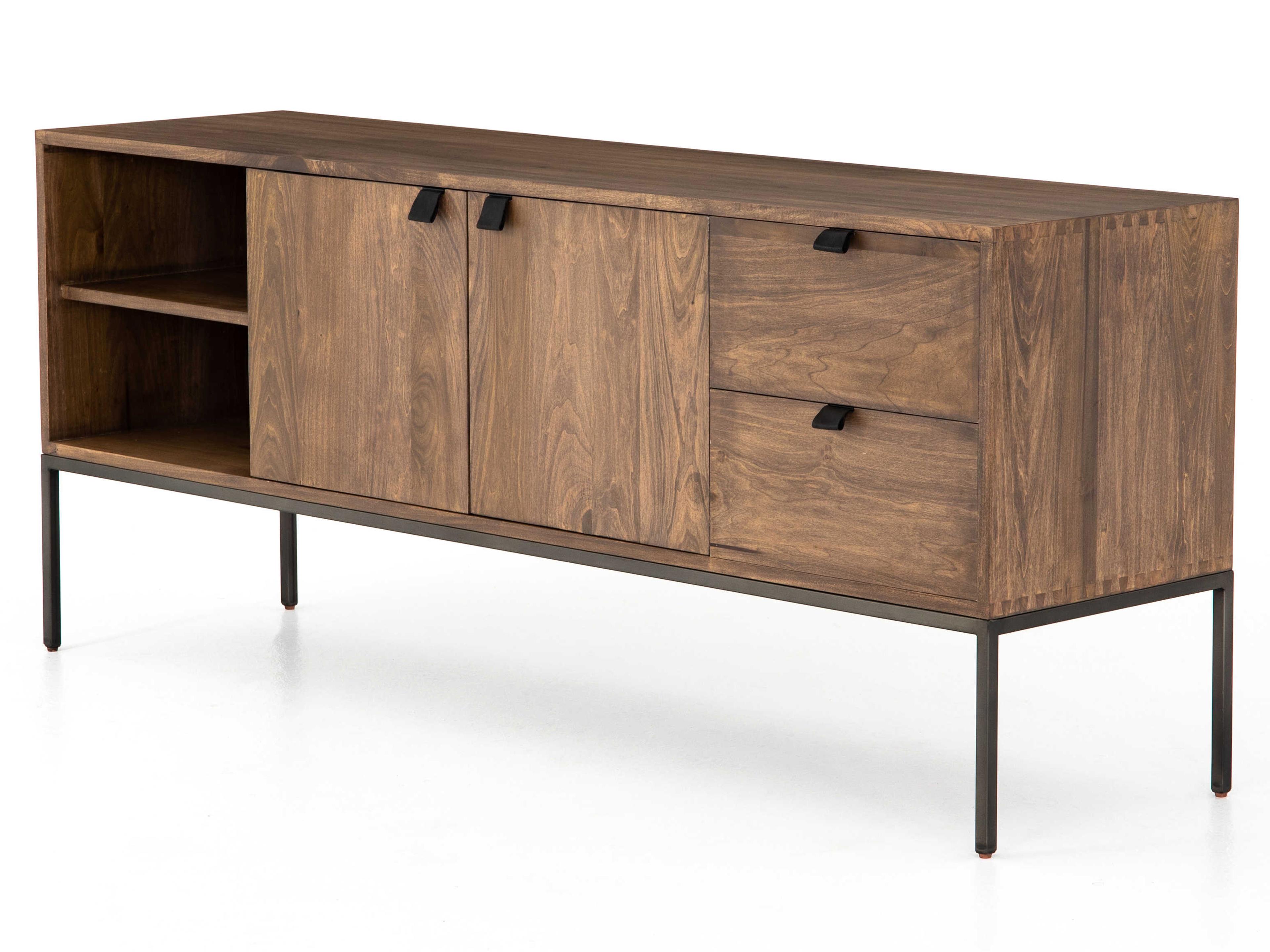 Luxecor Globetrotter Trey 69" Poplar Wood Natural Iron Auburn Media Console