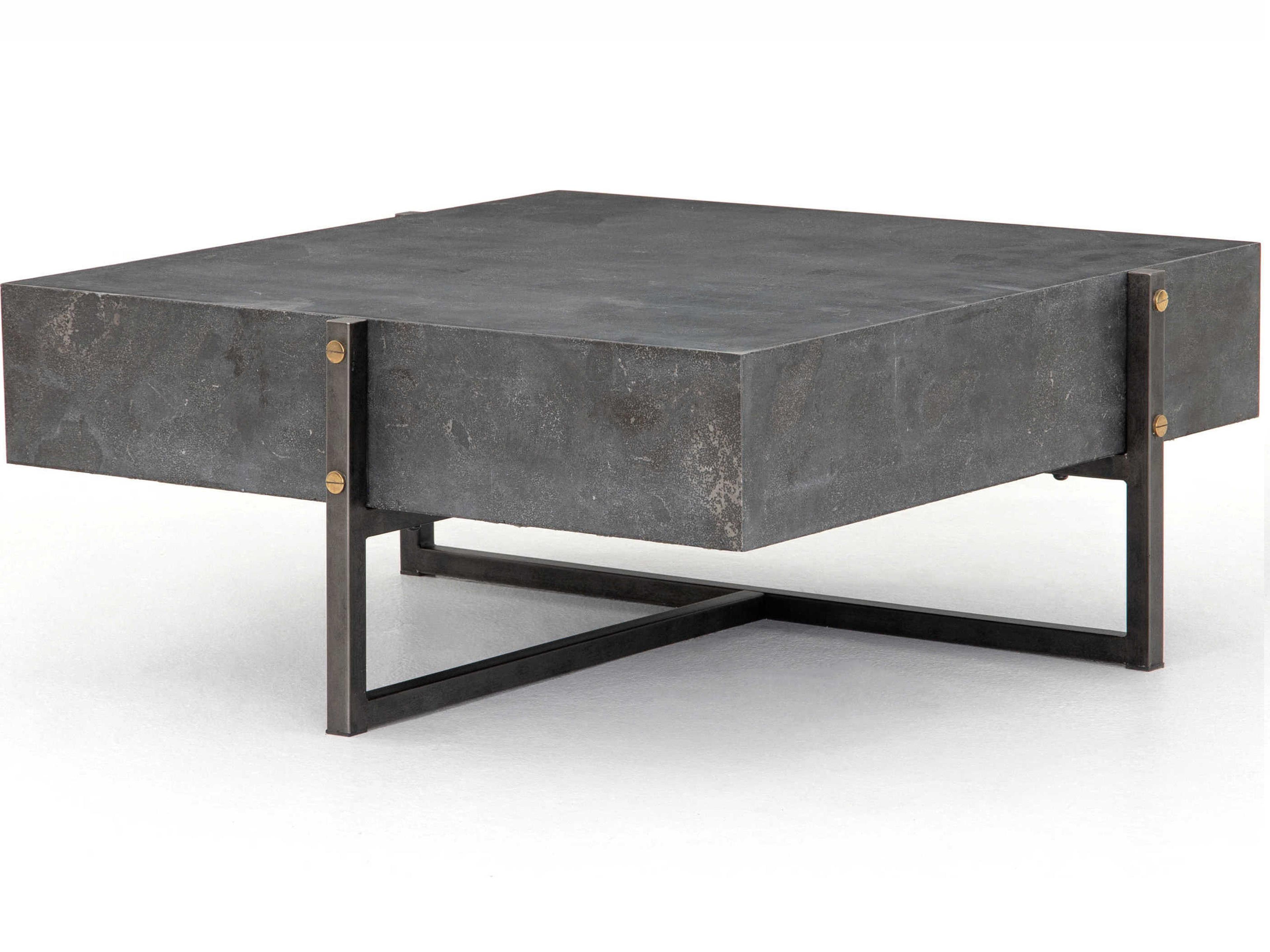 Luxecor Globetrotter Keppler Rectangular Light Rustic Black Bluestone Coffee Table