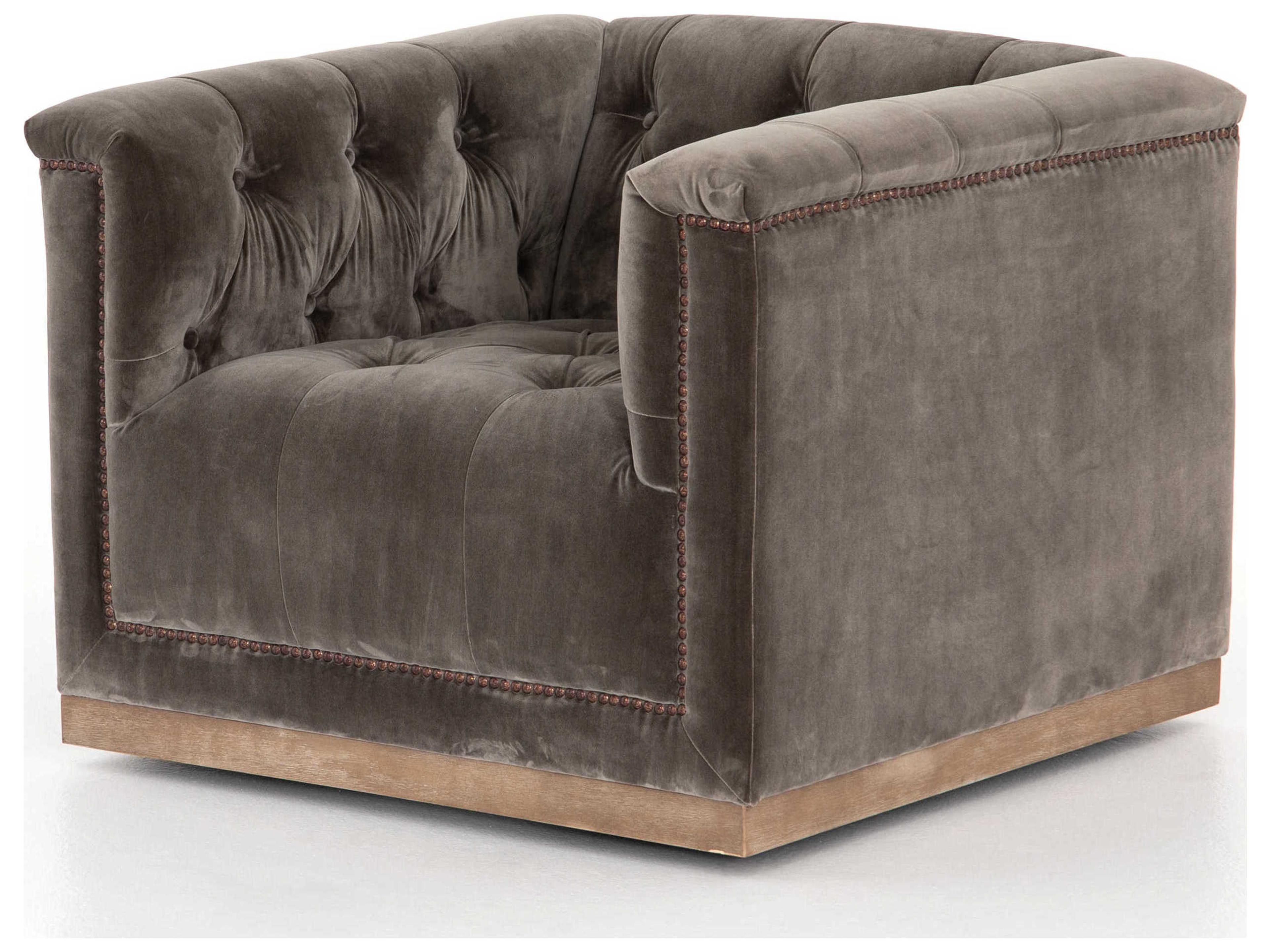 Luxecor Globetrotter Maxx Swivel Gray Fabric Accent Chair