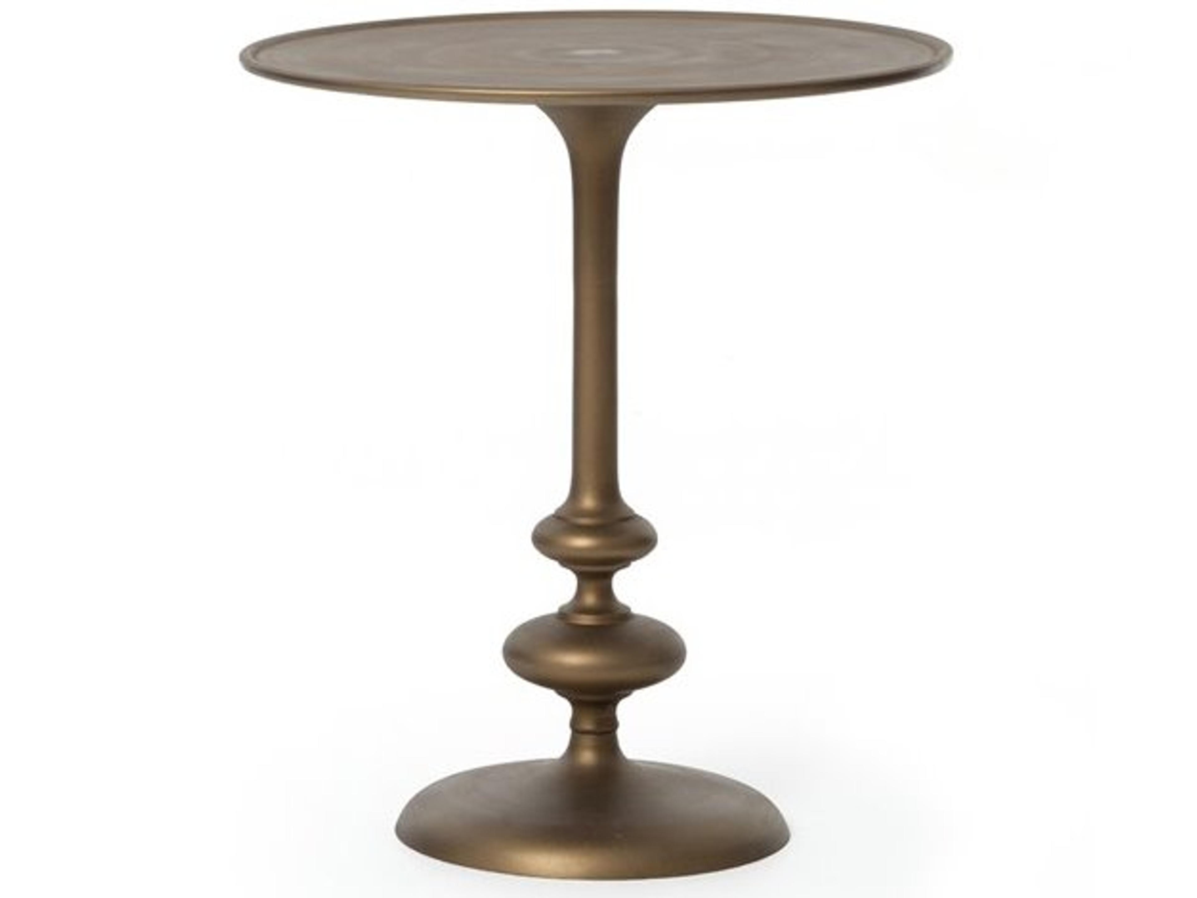Globetrotter Matchstick Round Metal End Table
