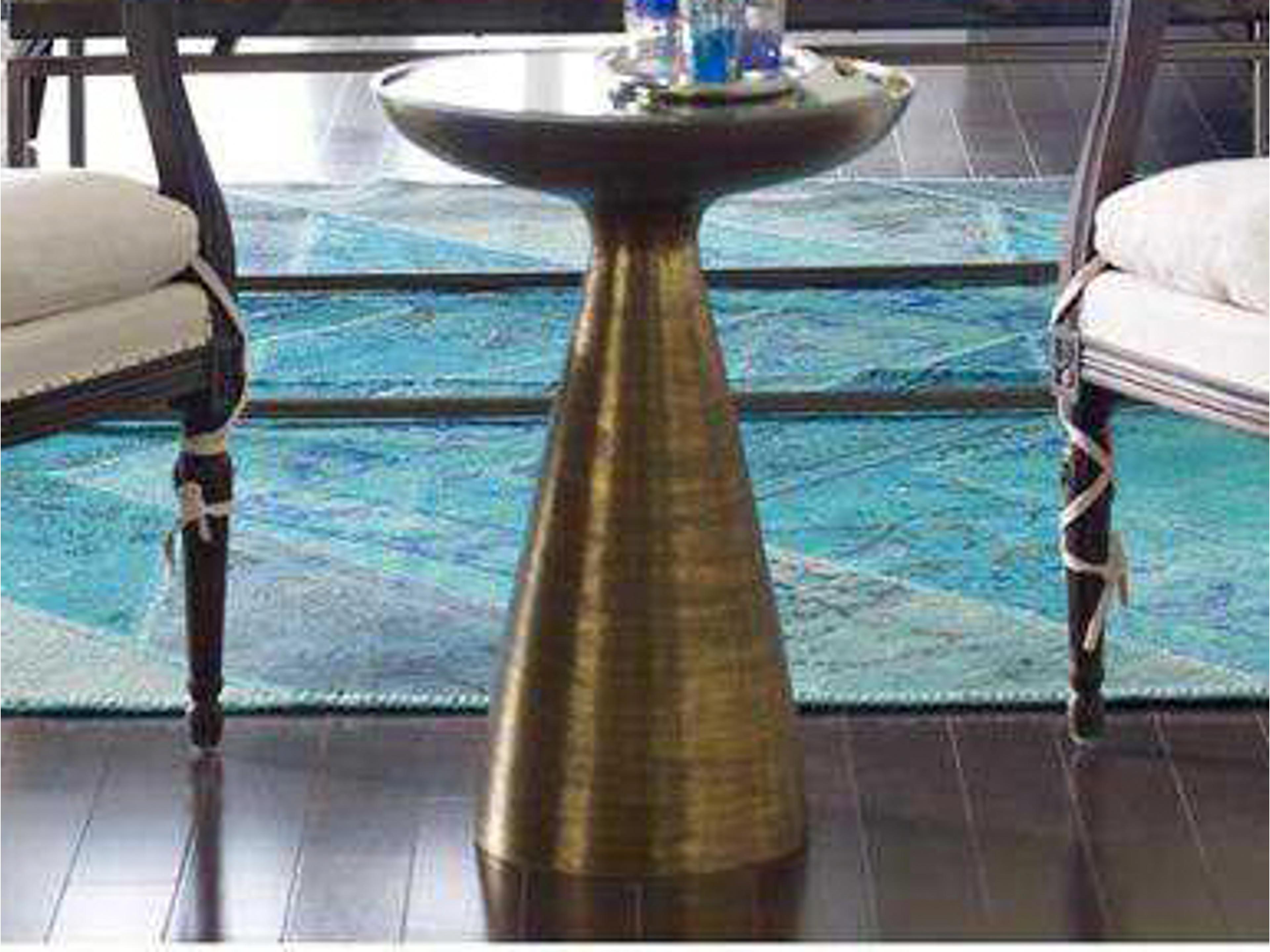 Luxecor Globetrotter Round Glass End Table