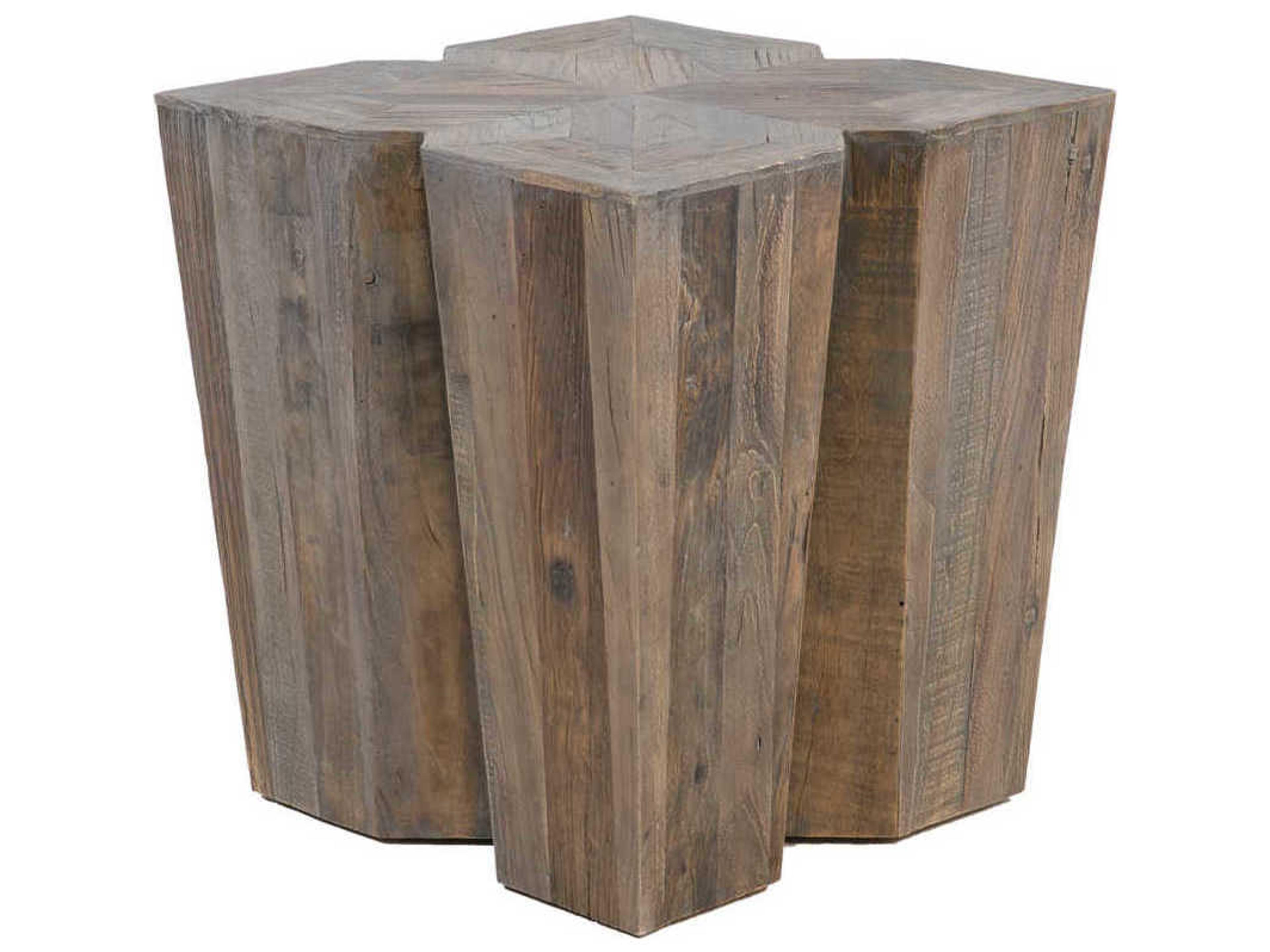 Arthur Square Side Table Reclaimed Elm Vintage Gray Finish