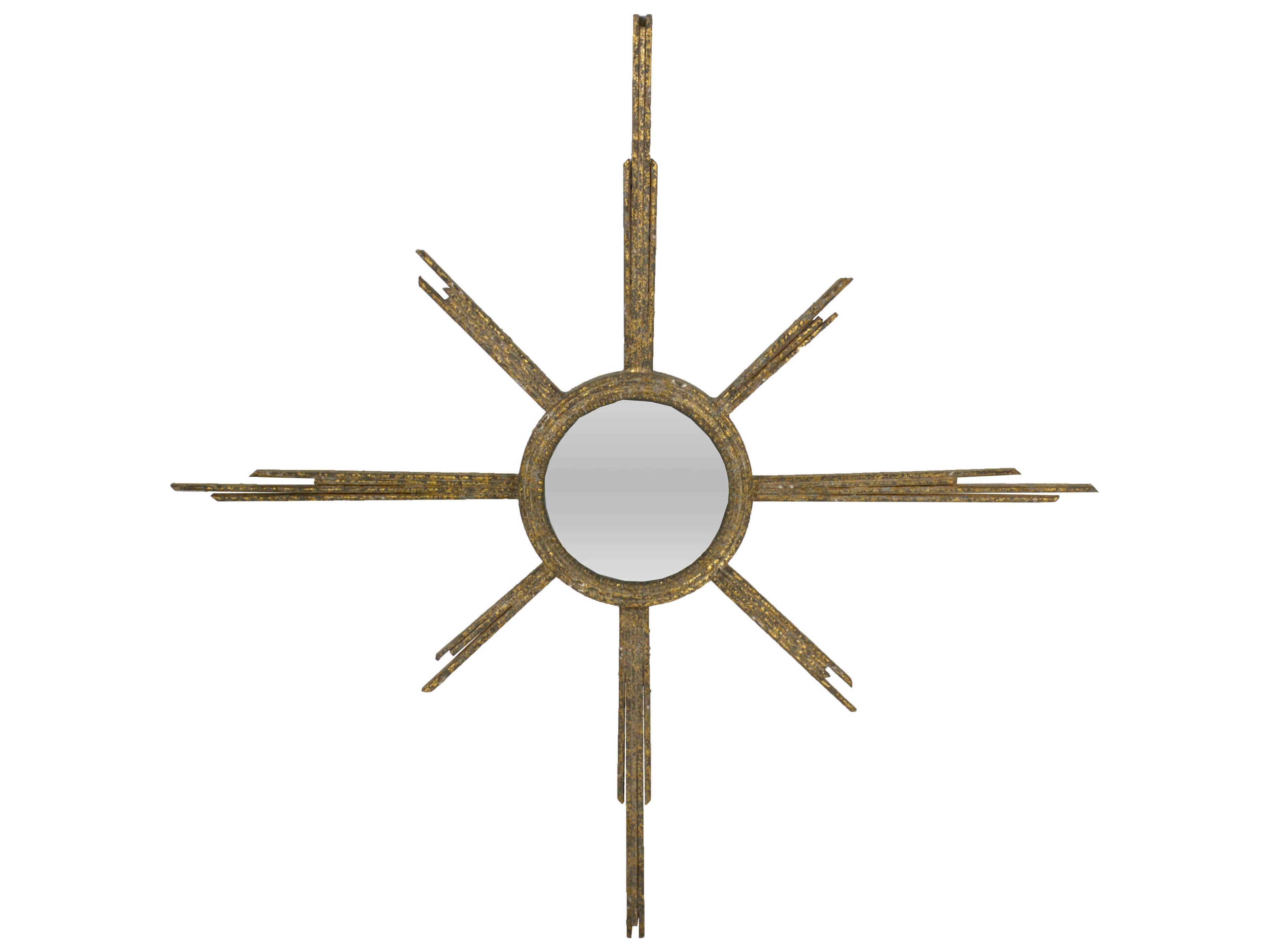 Capri Antique Gold Round Wall Mirror