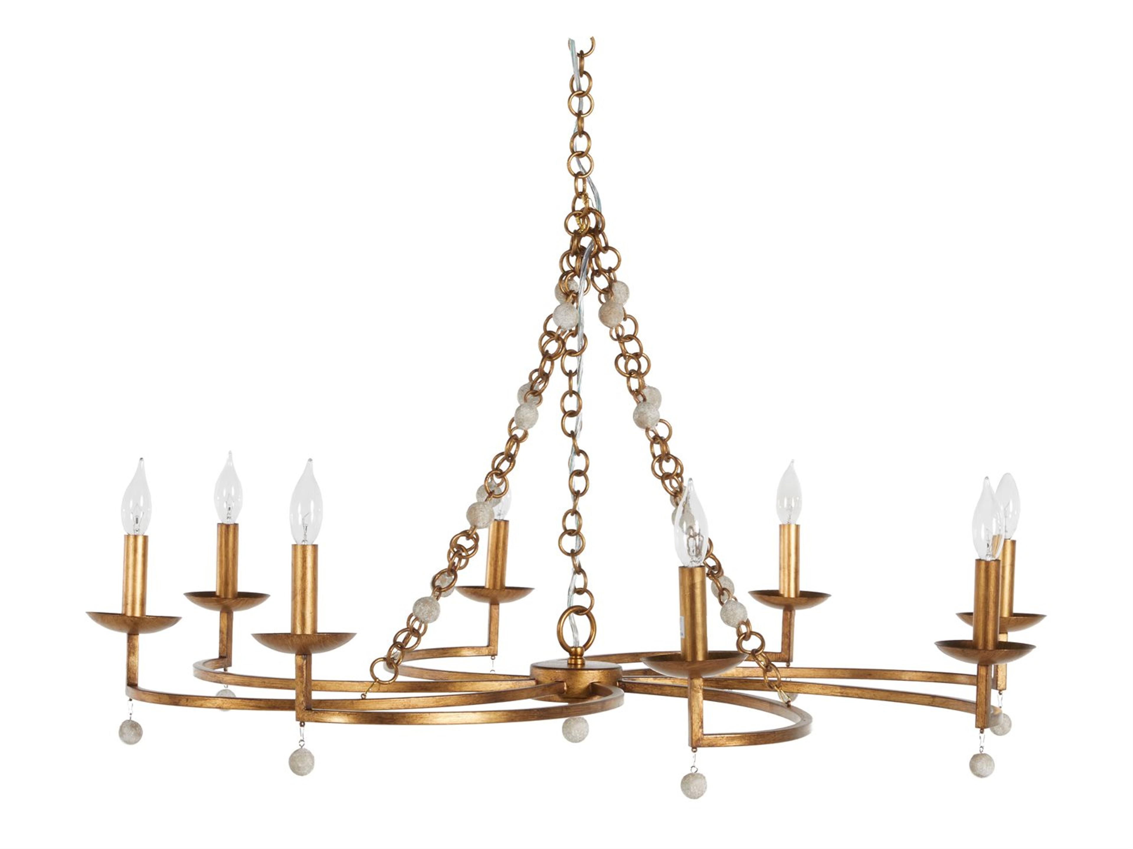 Carrie 8-Light Chandelier in Antique Gold and Antique White