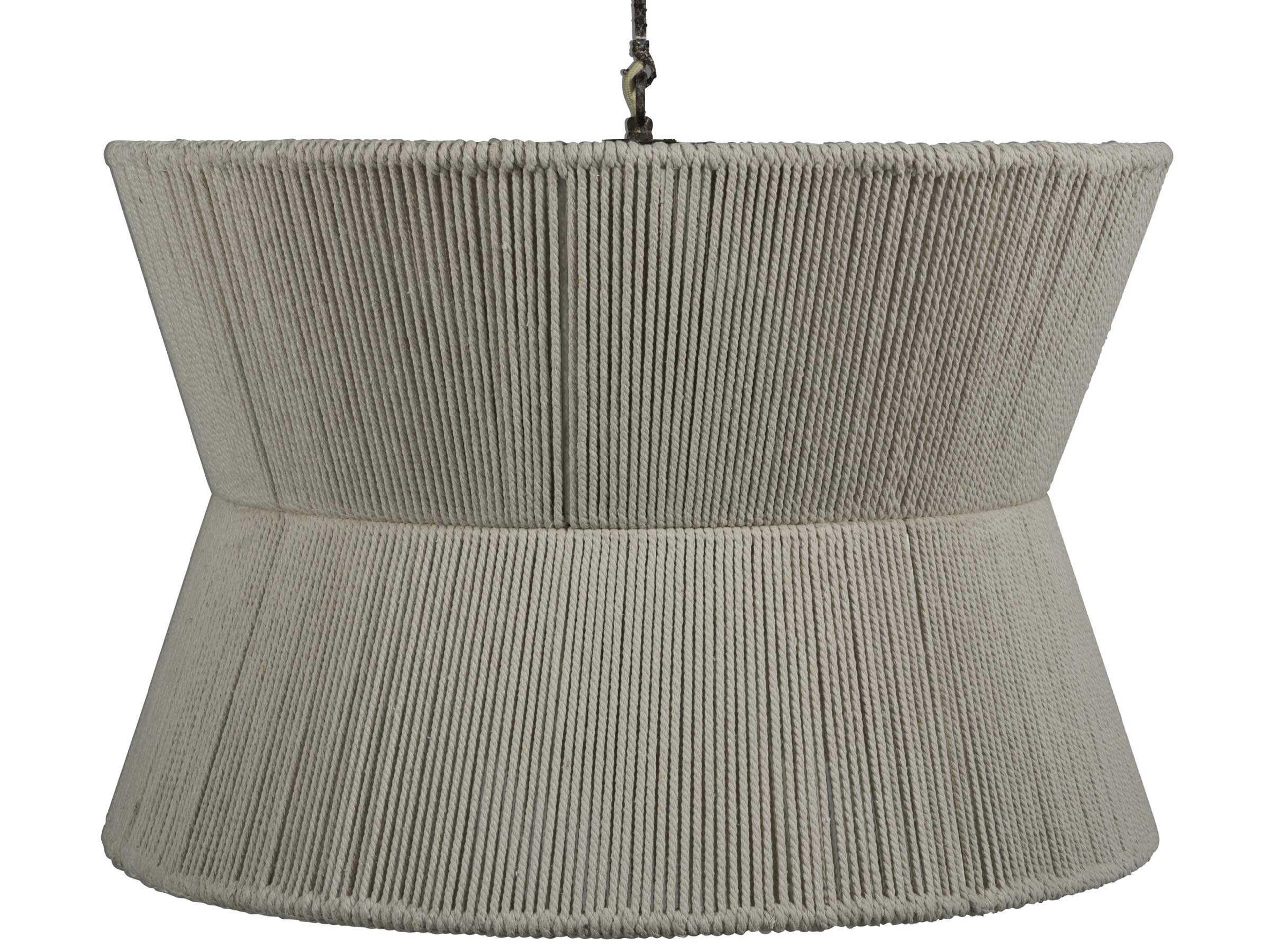 Gabby Gregory 8-Light Gray Cotton Rope Pendant