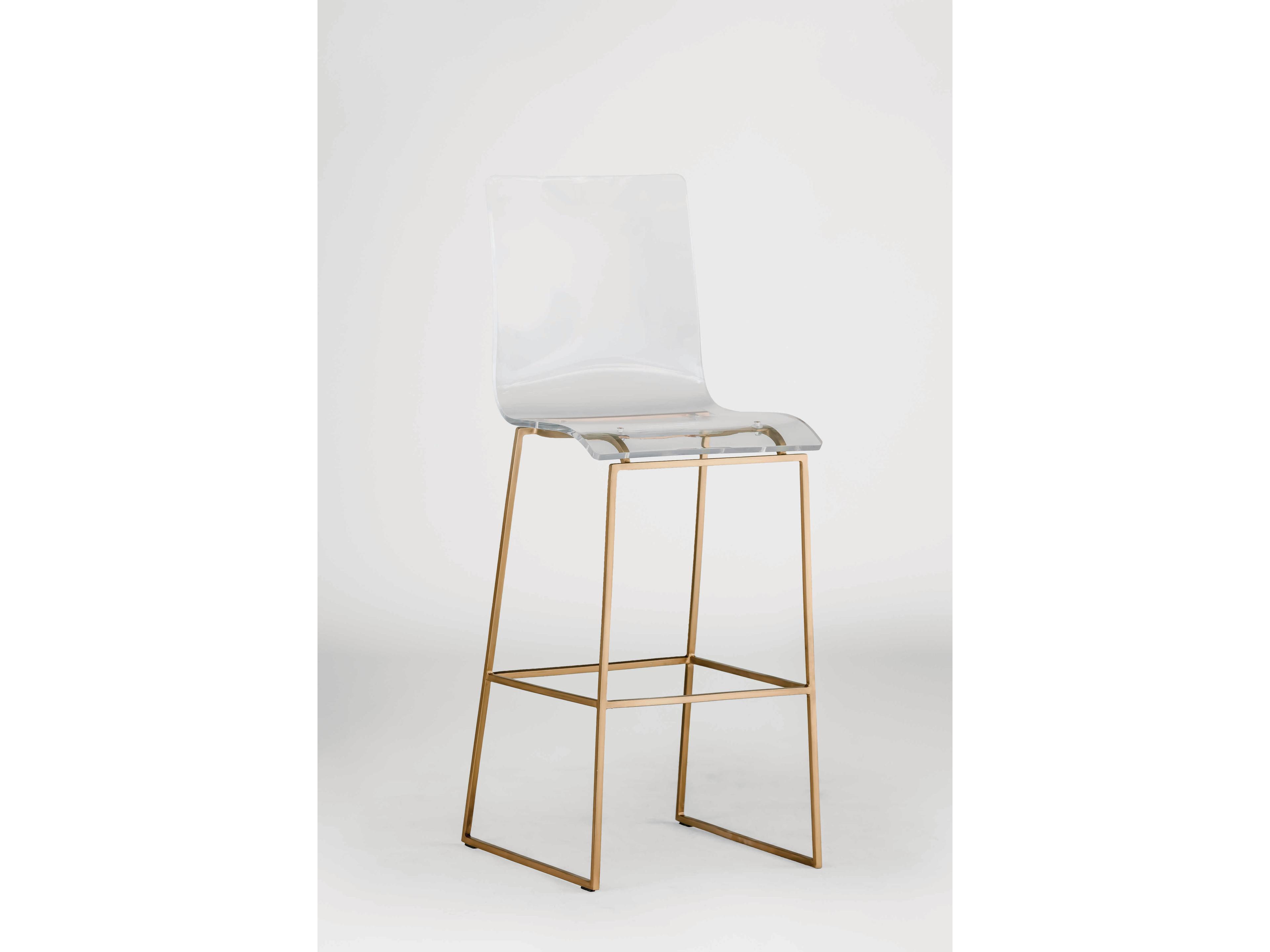 Gabby King Antique Gold & Clear Acrylic Bar Stool