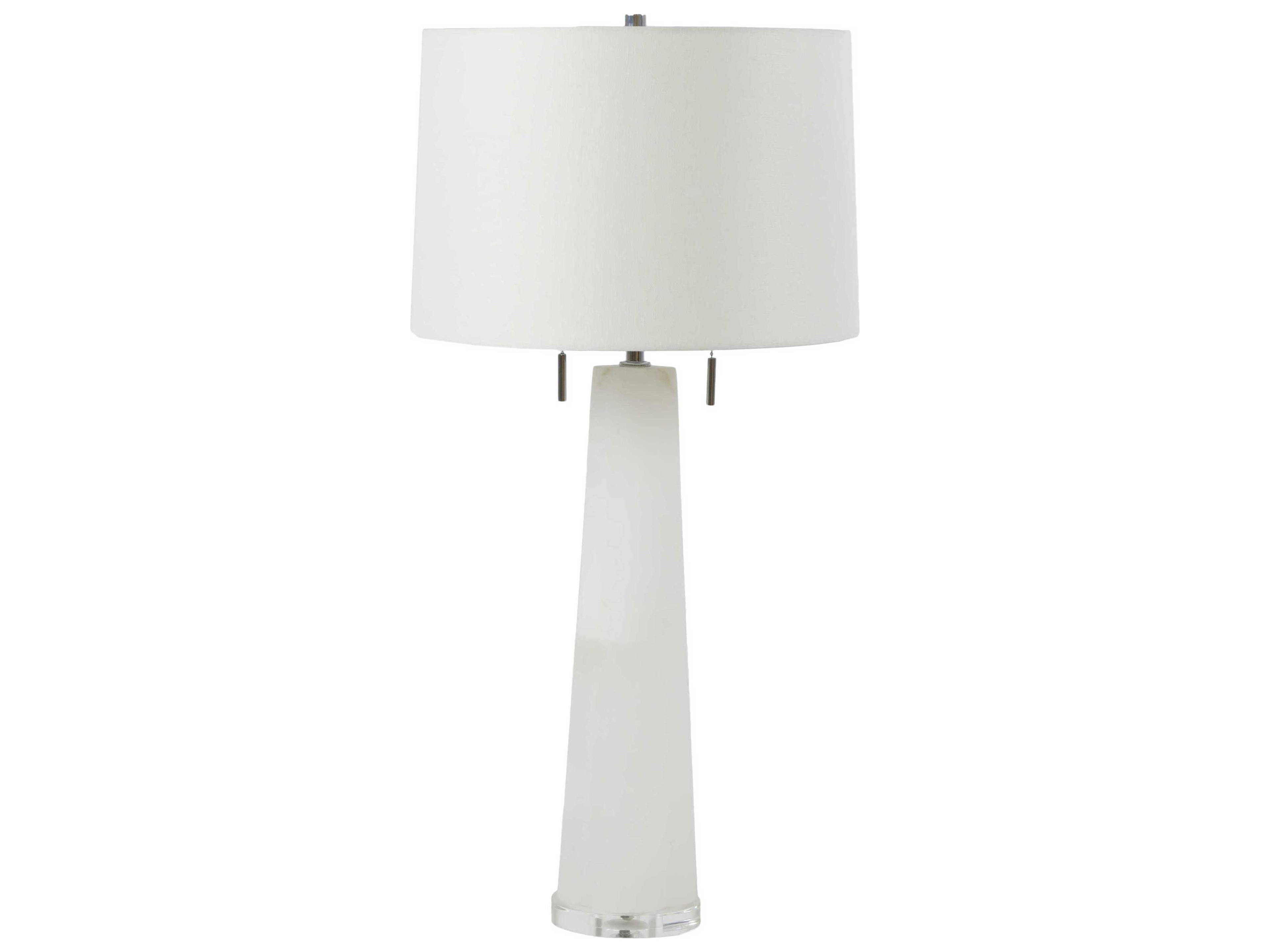 Margaret 2-Light Alabaster Table Lamp in Gilded Gold with Linen Shade