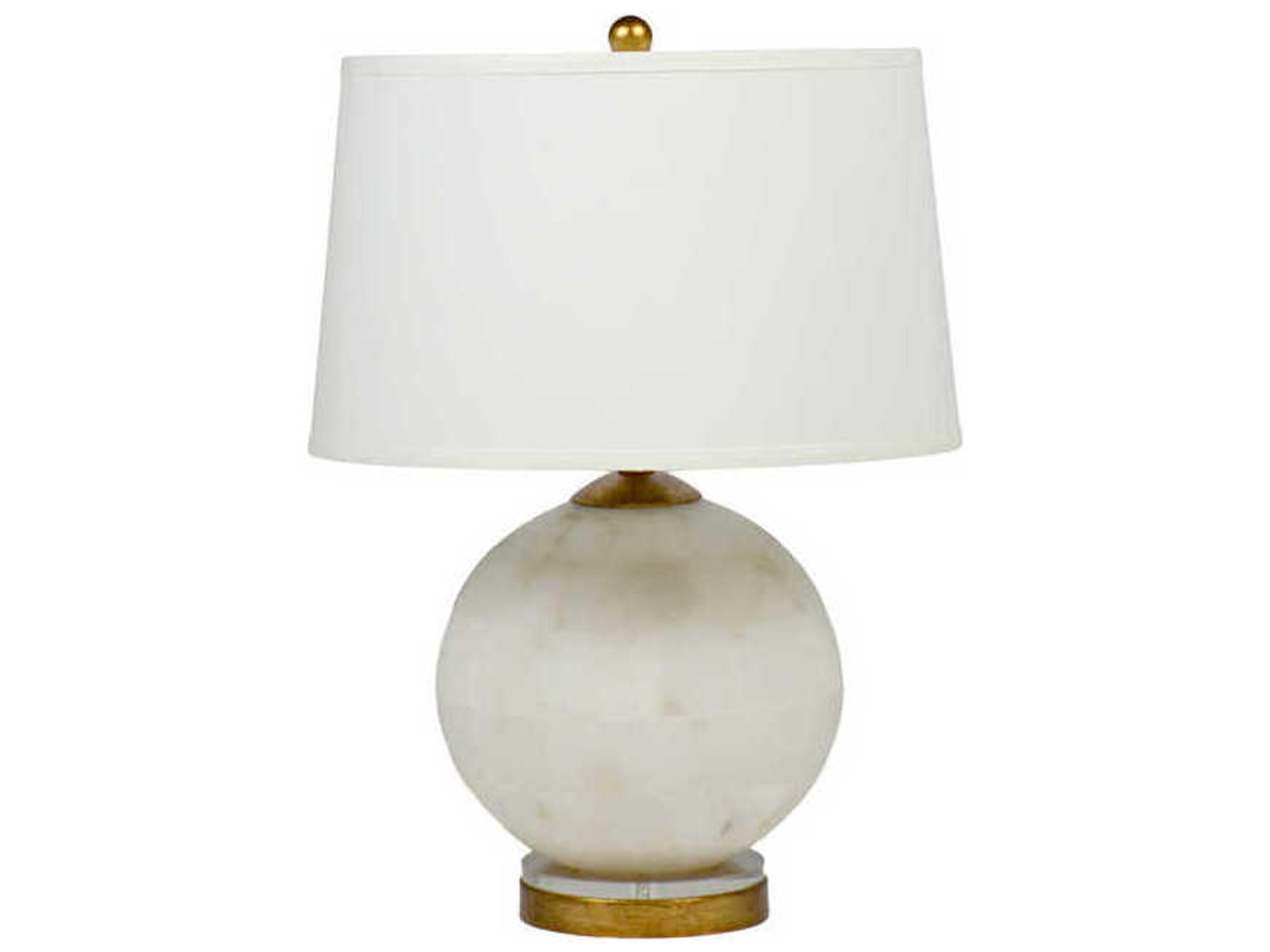 Valencia Tiled Alabaster with Gilded Gold With Sea Salt Linen White Buffet Lamp