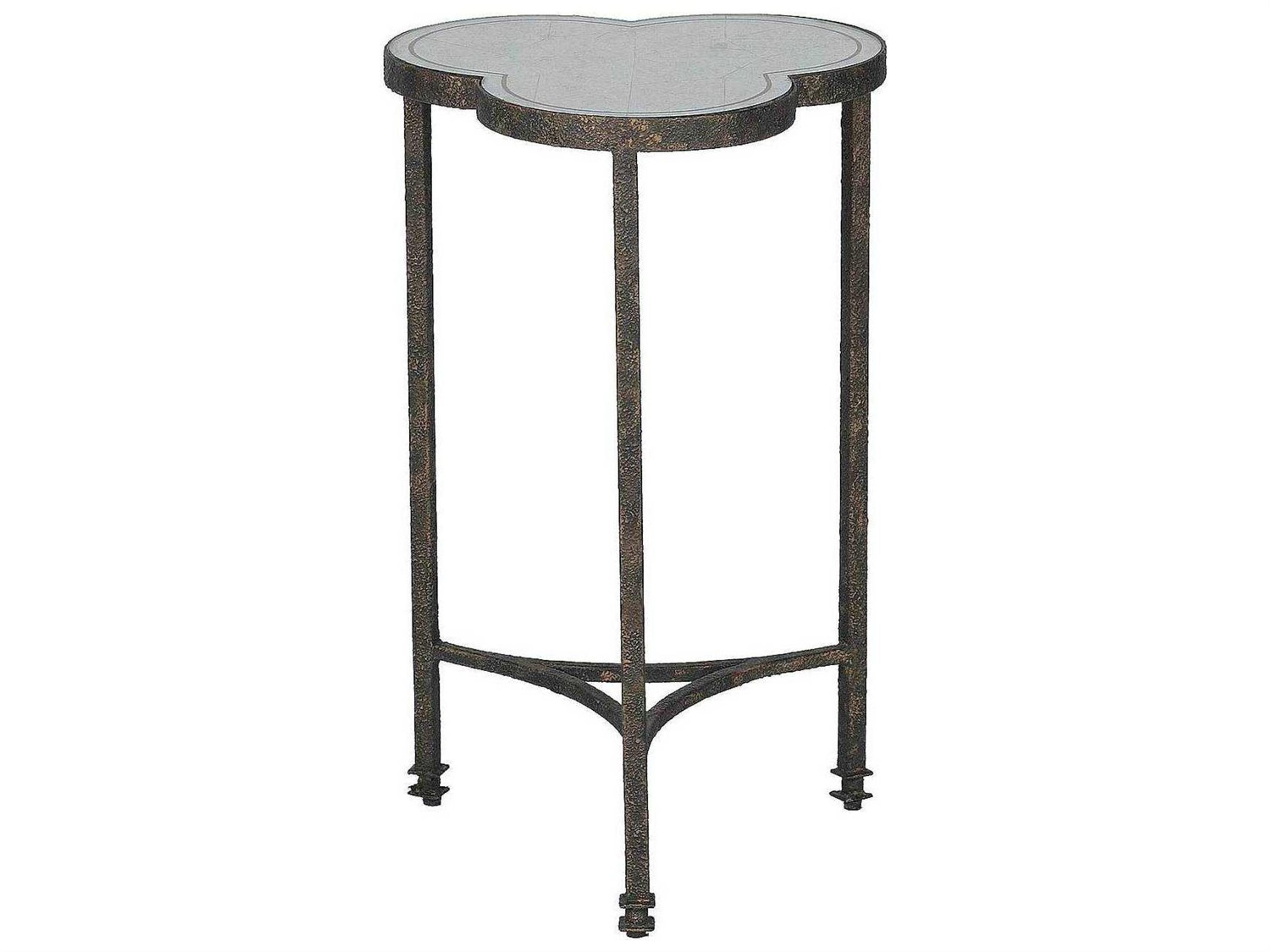 Gabby Walter Antique Eglomise Mirror & Textured Black End Table