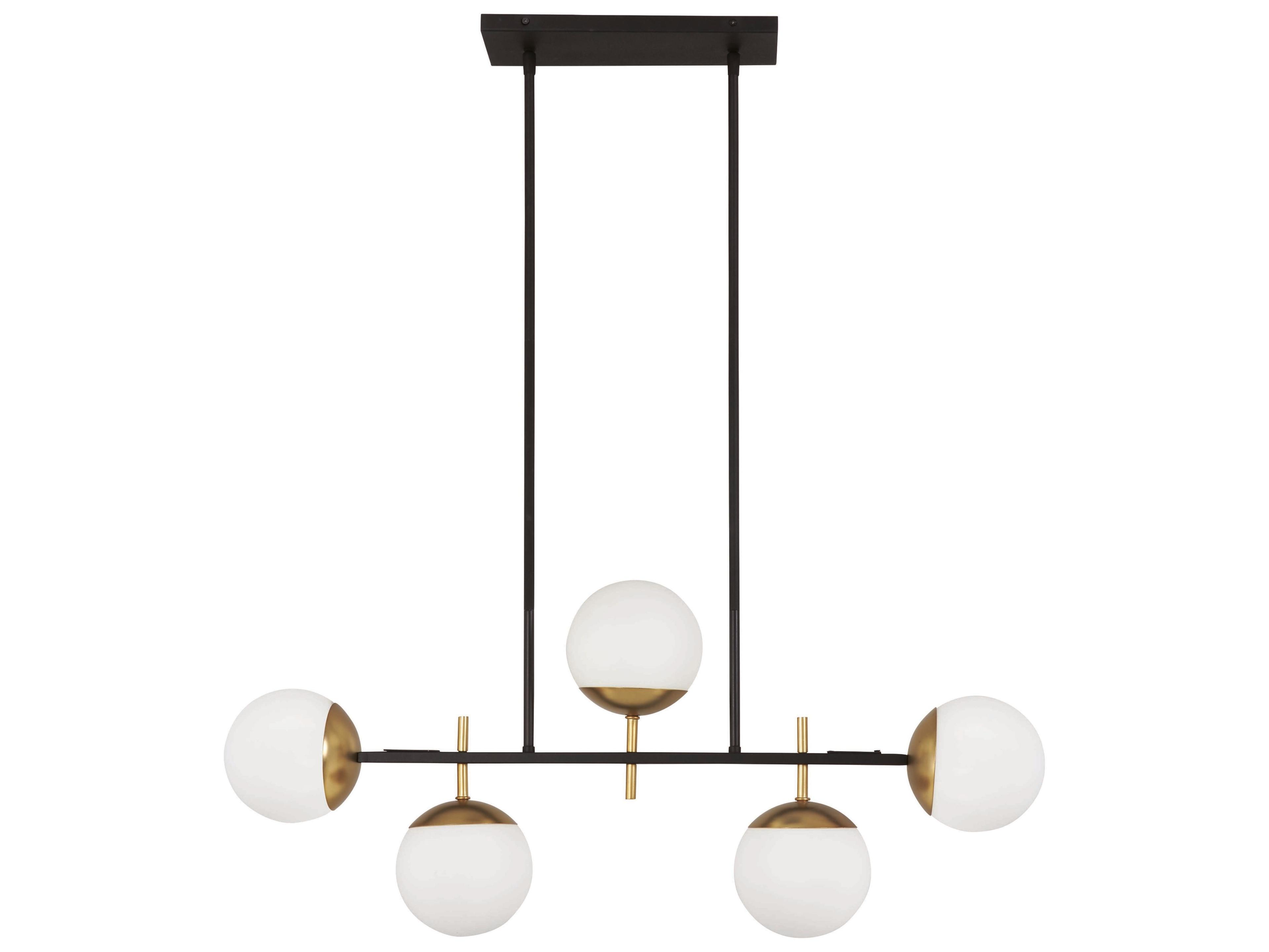 Alluria Five Light Island Pendant Linear Chandelier