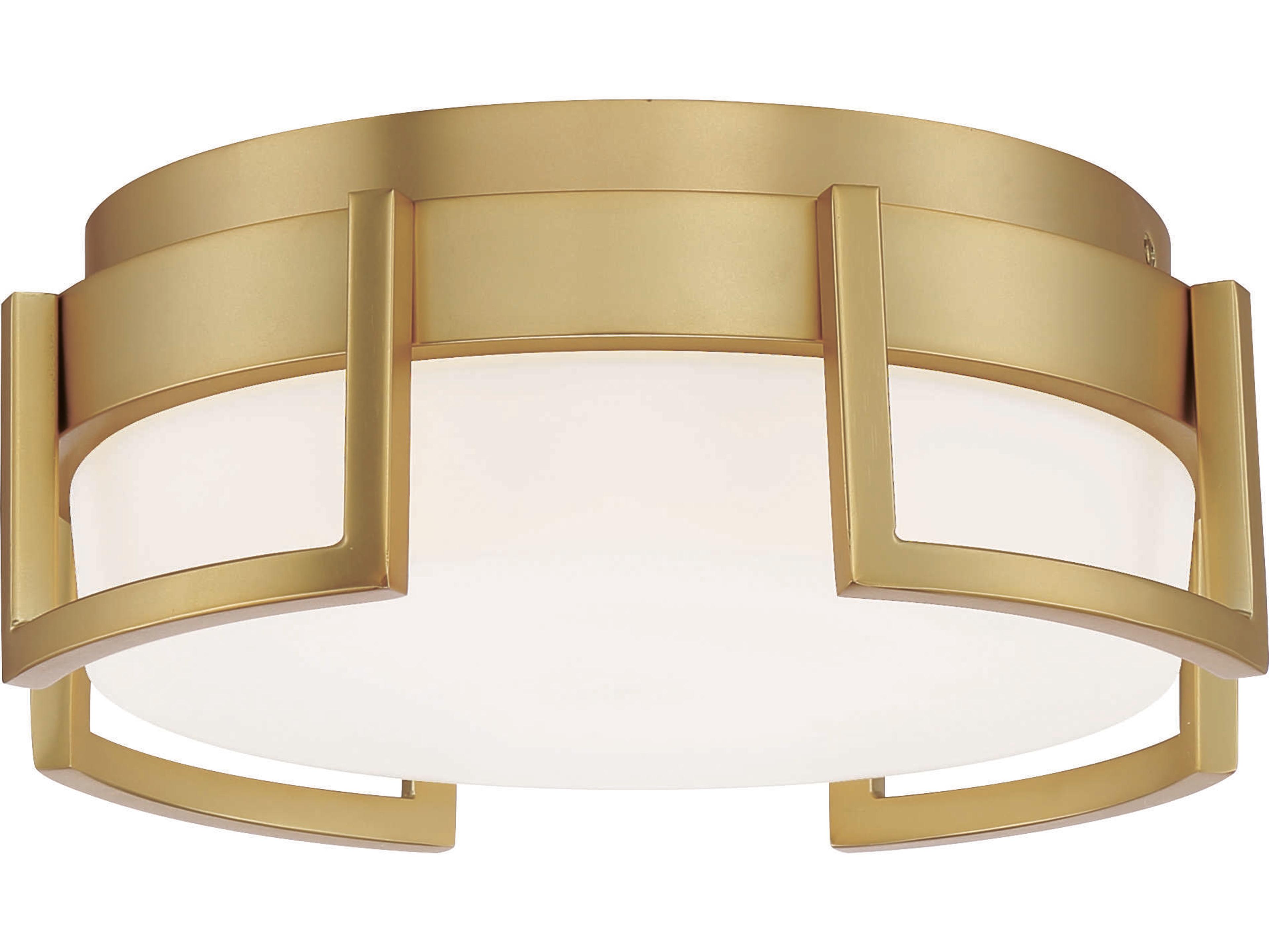 Bezel Set LED Flush Mount Honey Gold Modern Ceiling Light