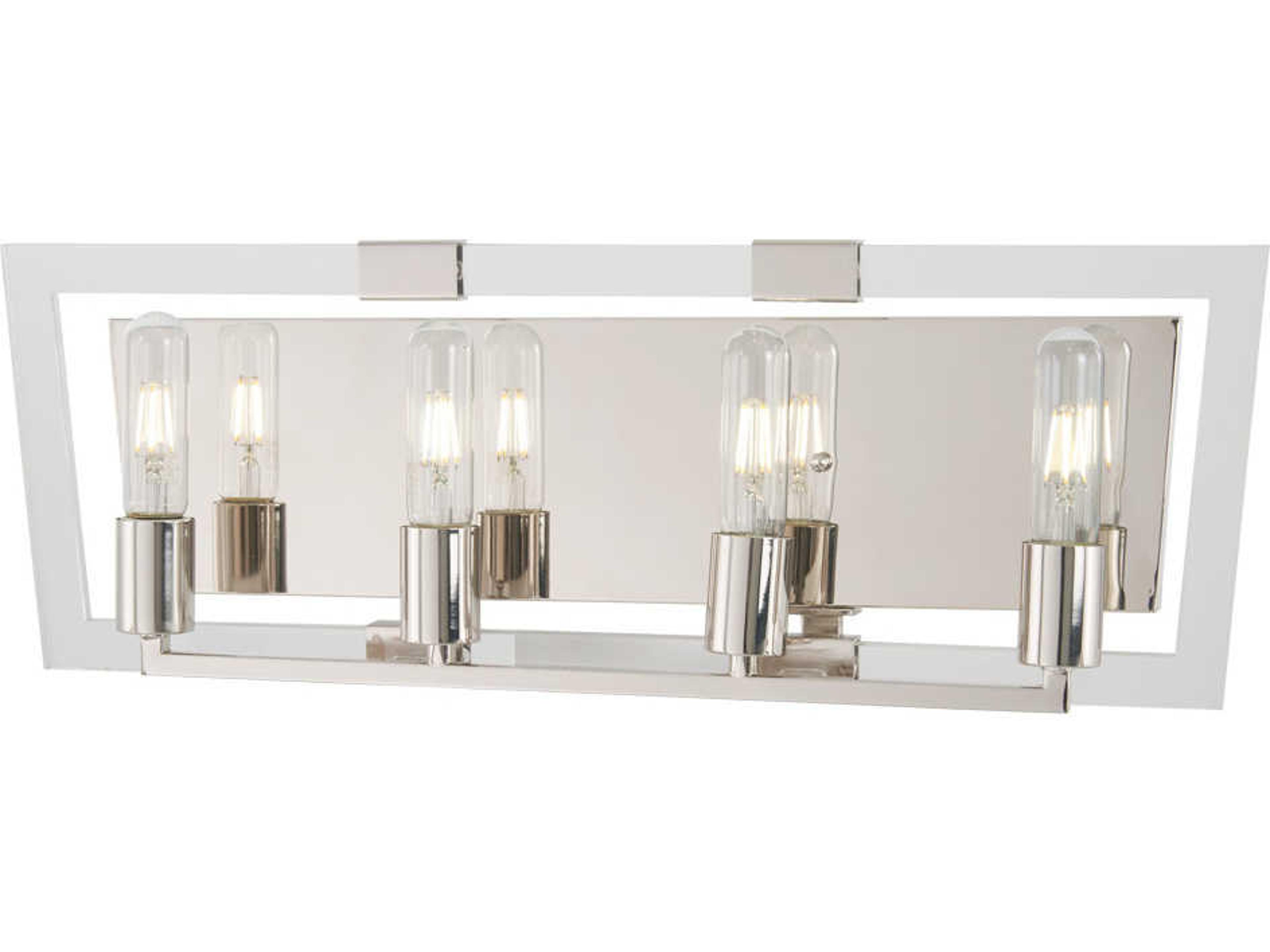 Crystal Chrome 4-Light Polished Nickel Vanity Light