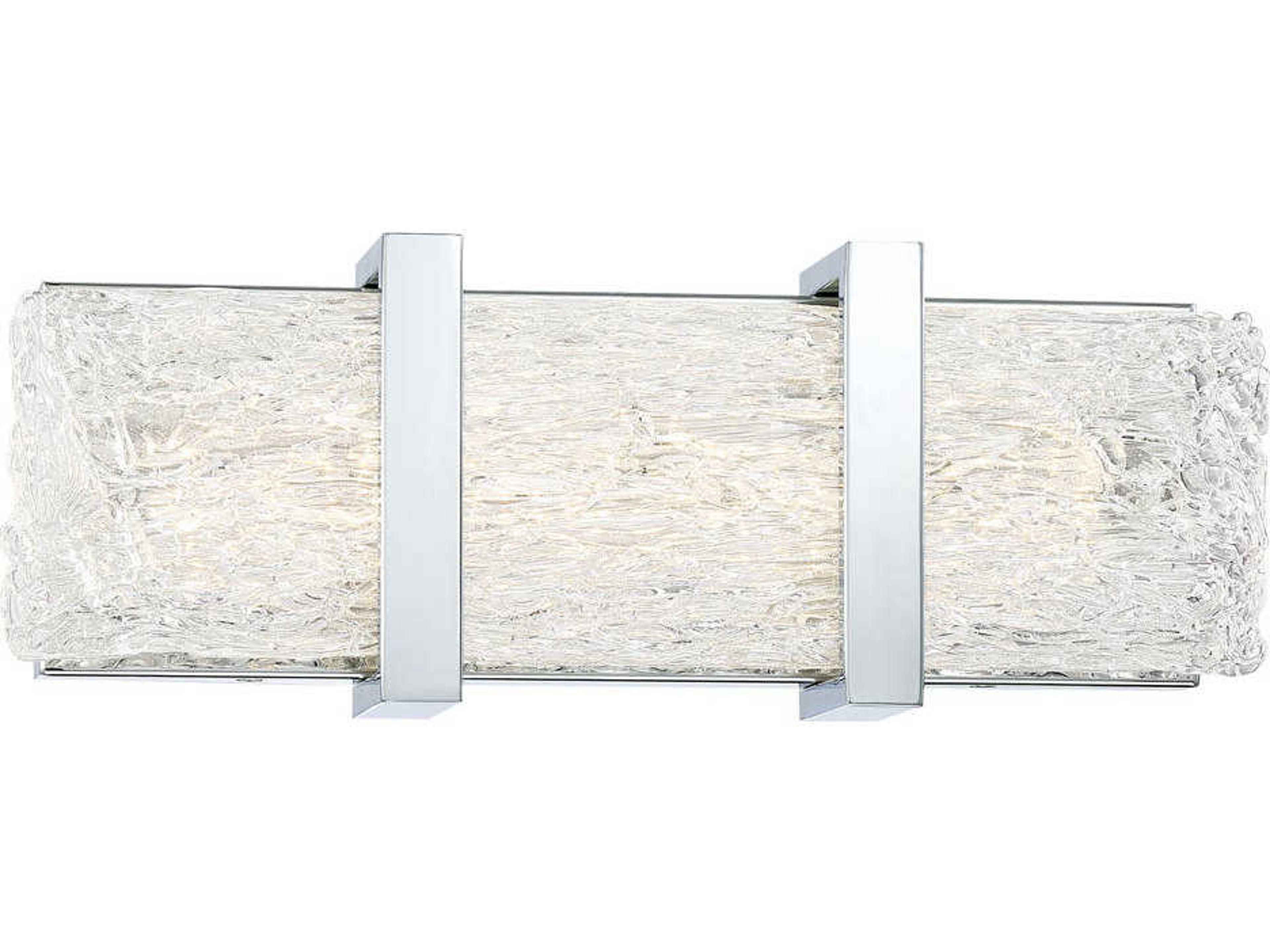 Forest Ice Ii 1-Light Chrome Glass LED Vanity Light