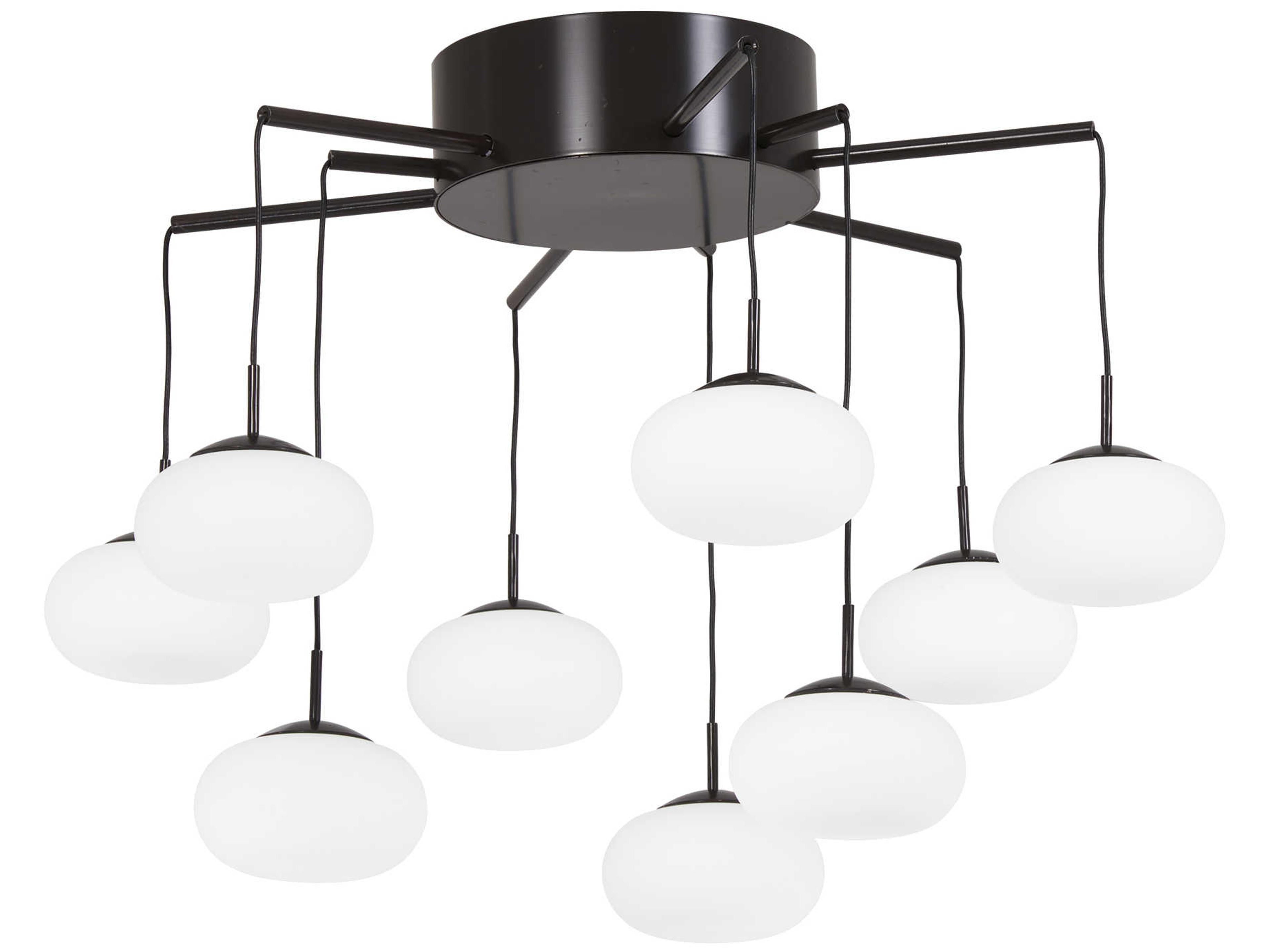 Georges Web 1-Light Bronze Gold Dust Glass LED Globe Semi Flush Mount