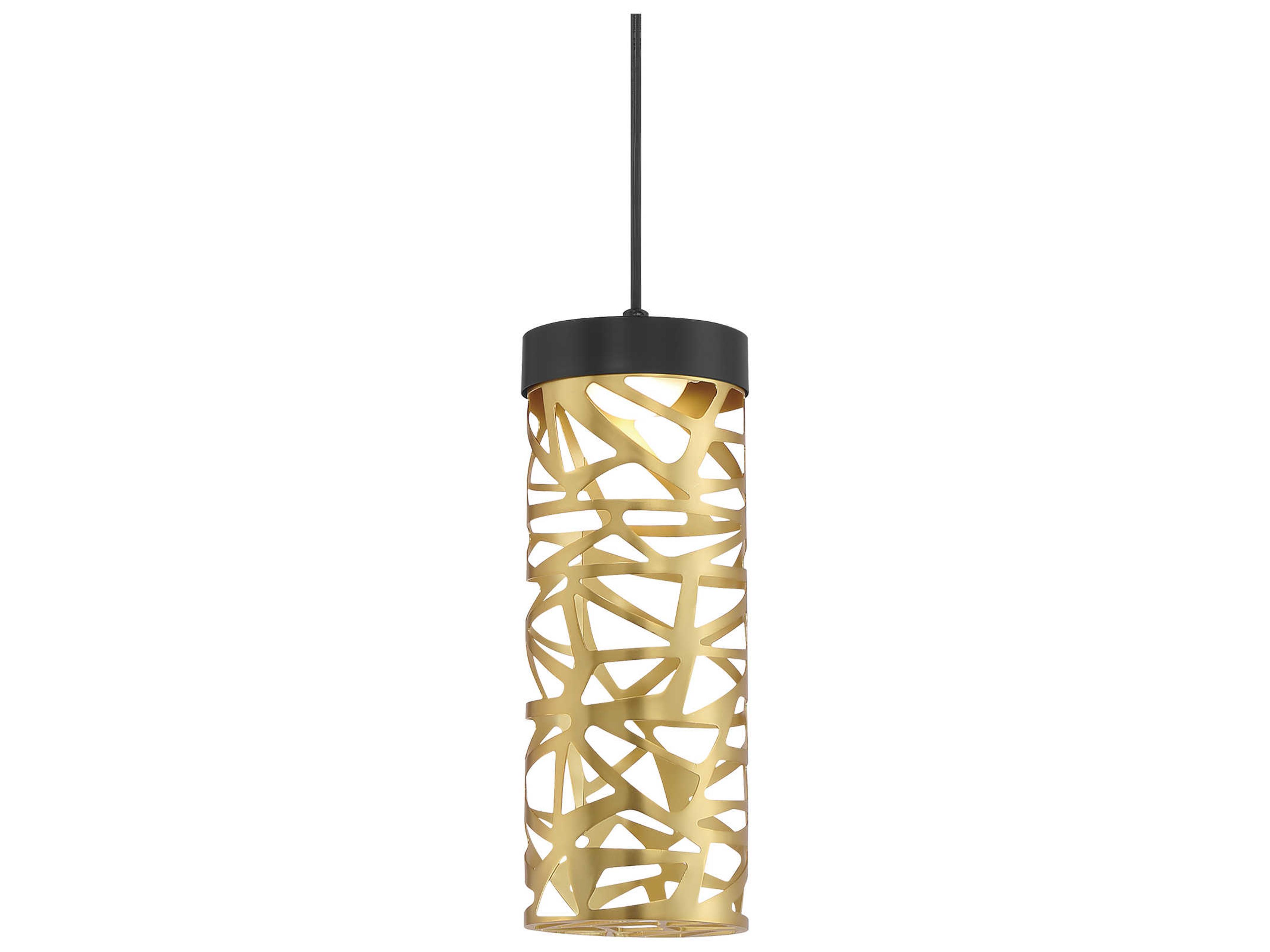 Golden Eclipse LED Mini Pendant Light Coal and Honey Gold