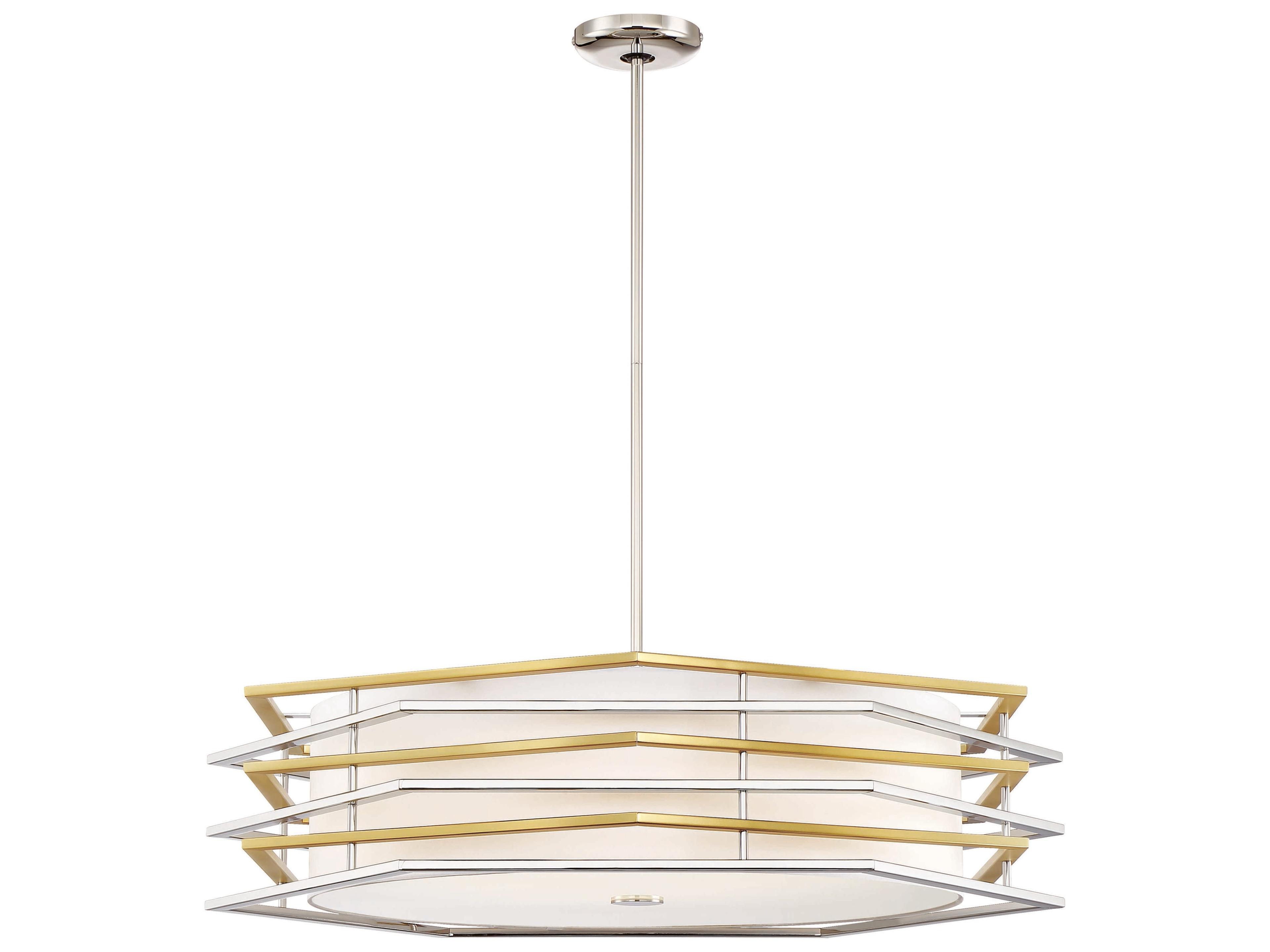 Levels 1-Light Polished Nickel Honey Gold Glass LED Geometric Pendant