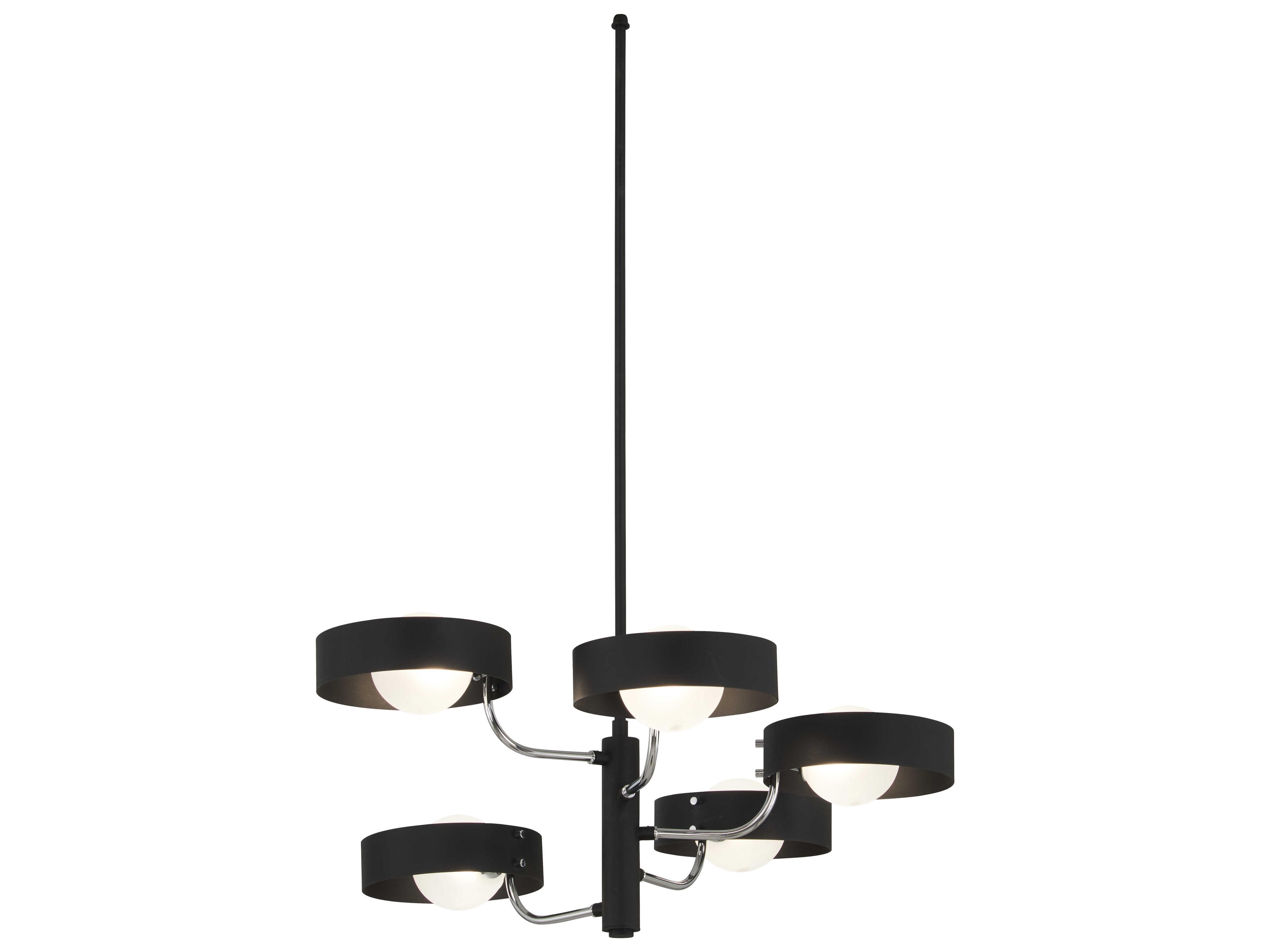 Lift Off 5 Light Chandelier in Sand Coal and Polished Nickel