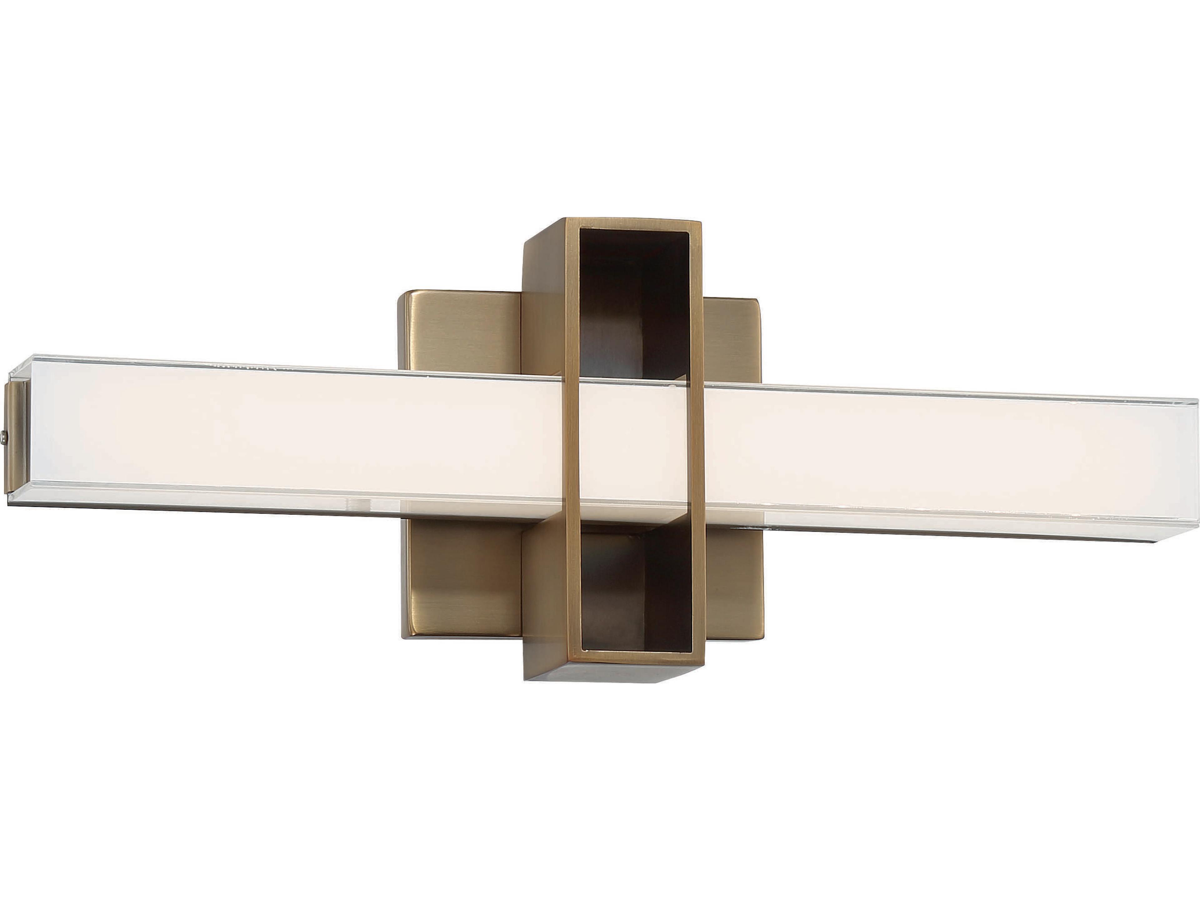 Major 1-Light Aged Brass Glass LED Vanity Light