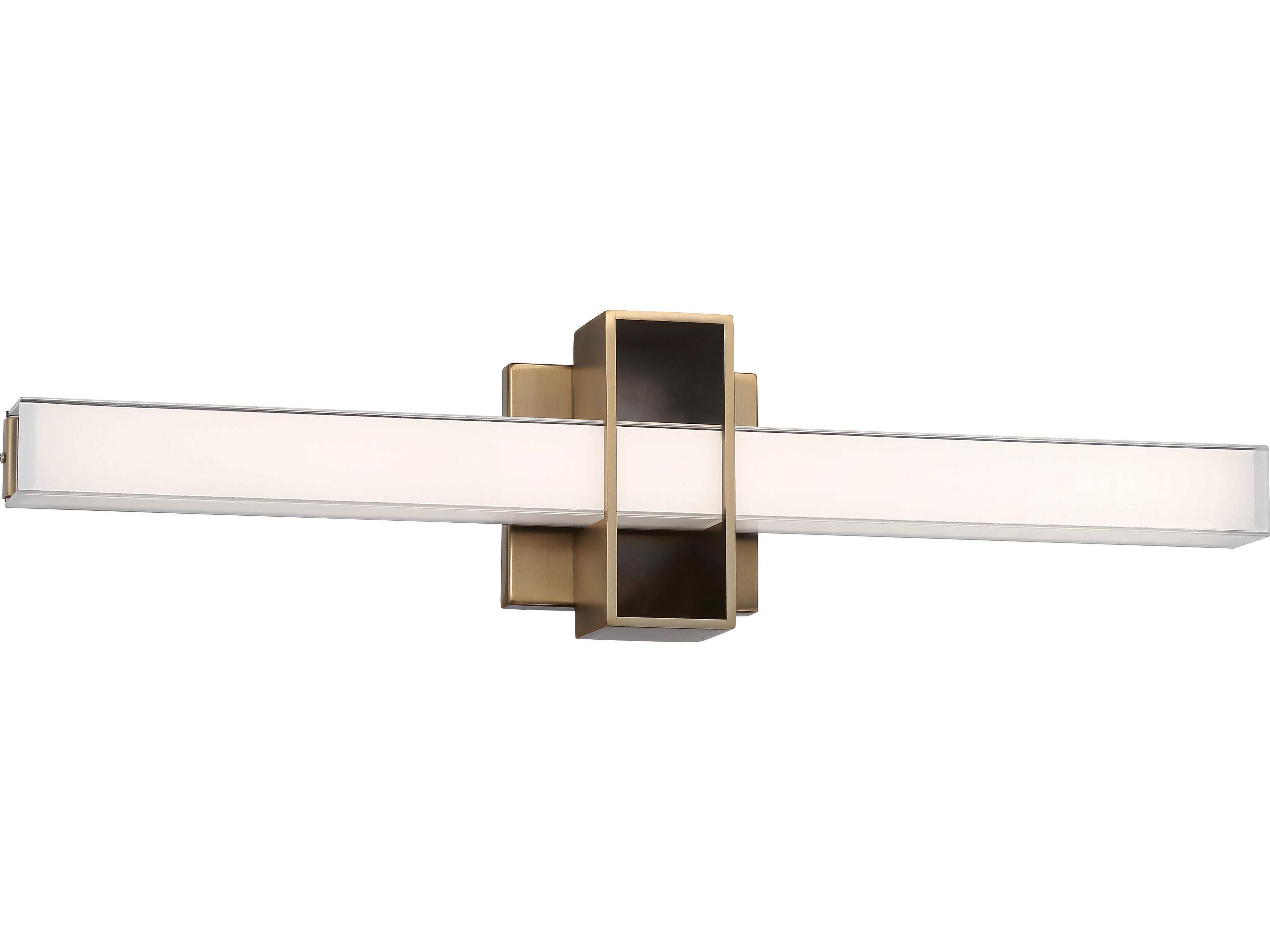 Major 1-Light Aged Brass Glass LED Vanity Light