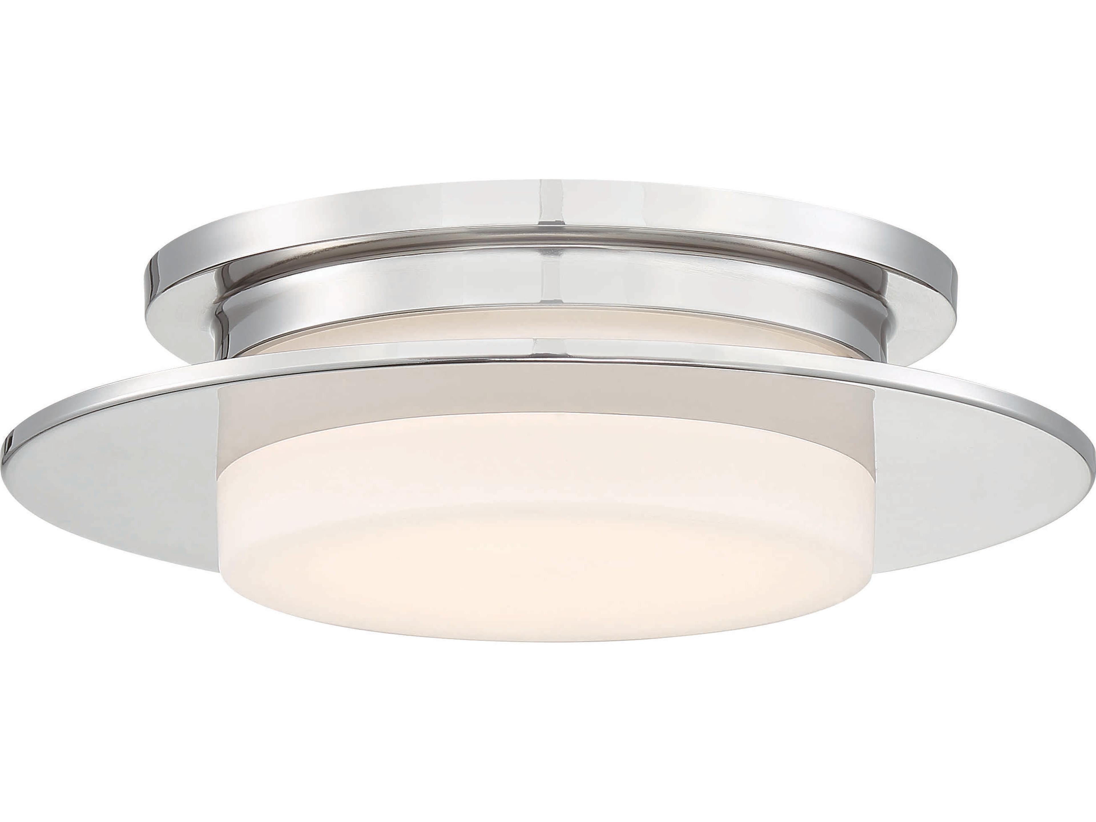 Press LED Flush Mount Polished Nickel