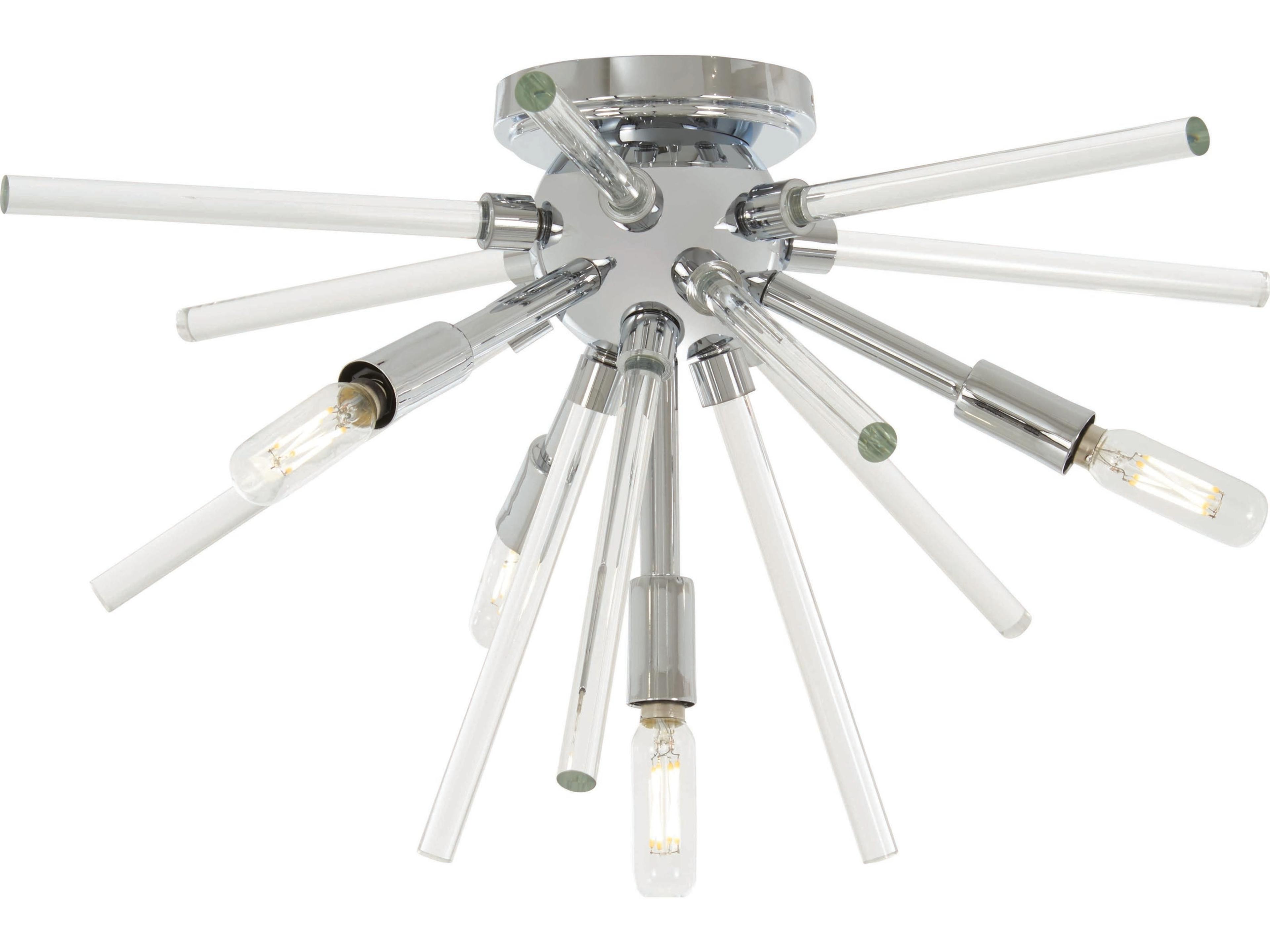 Spiked Flush Mount Ceiling Light in Chrome
