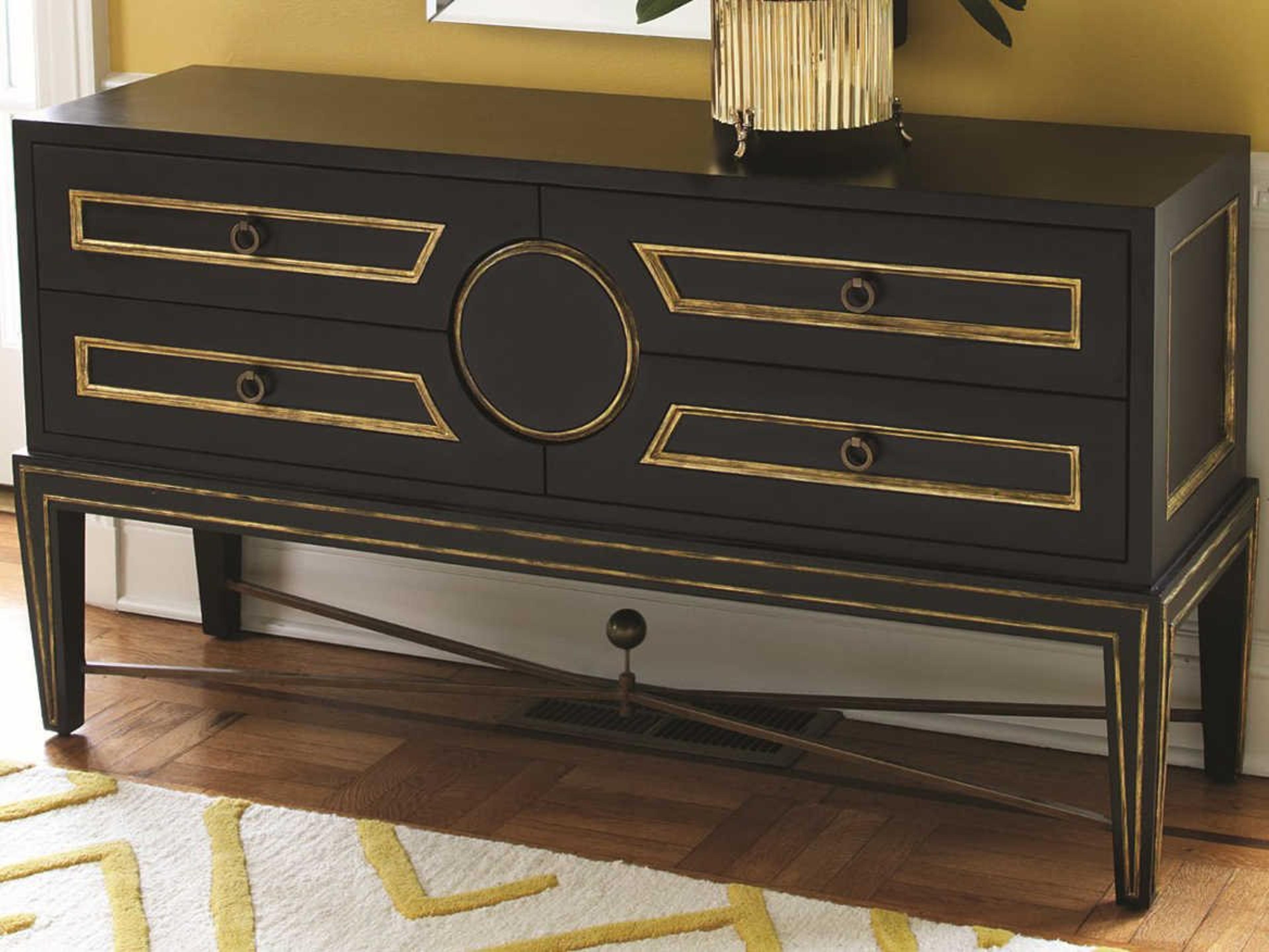 56" Hardwood Brass Sideboard