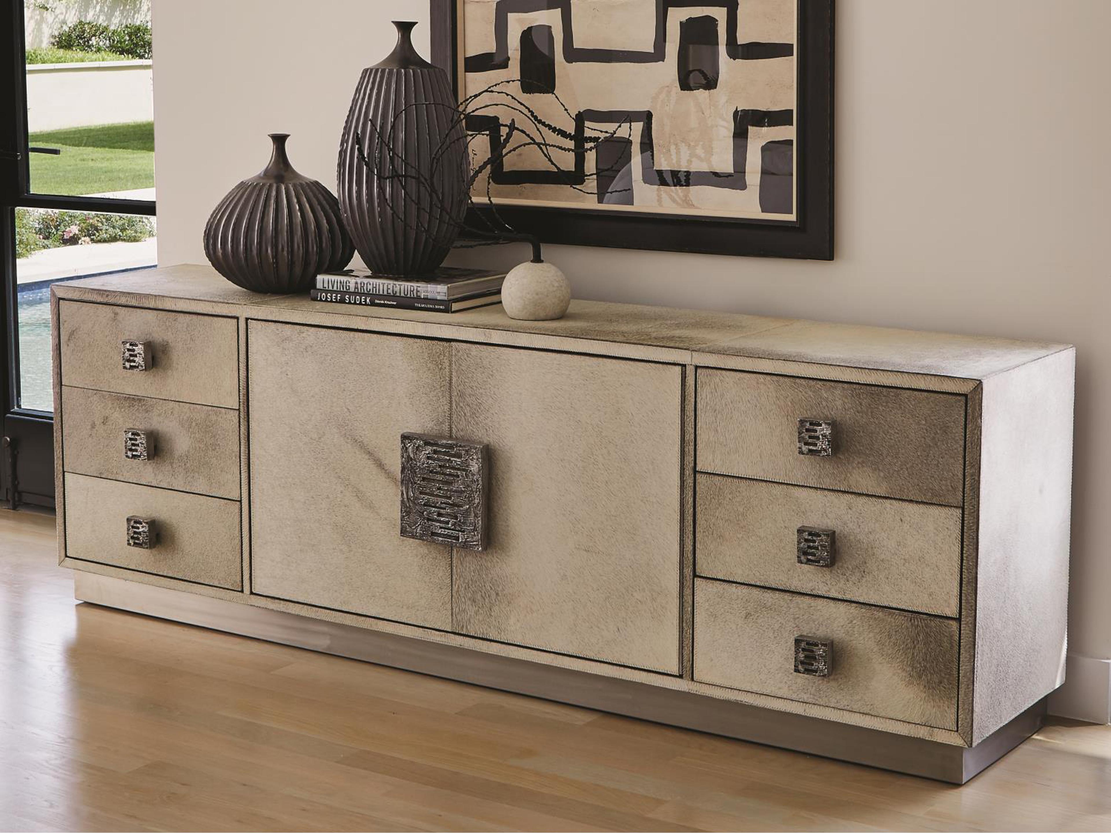 86" Antique Nickel Brushed Sideboard