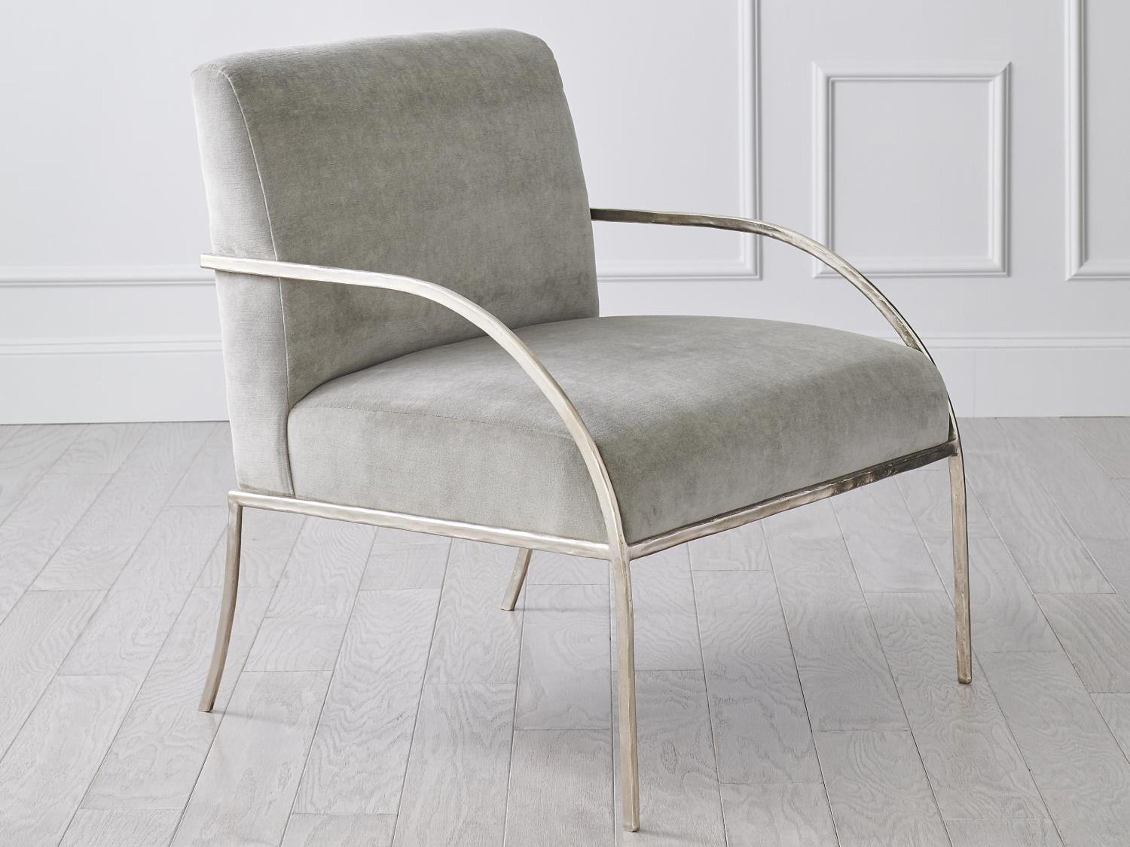 Gray Fabric Accent Chair