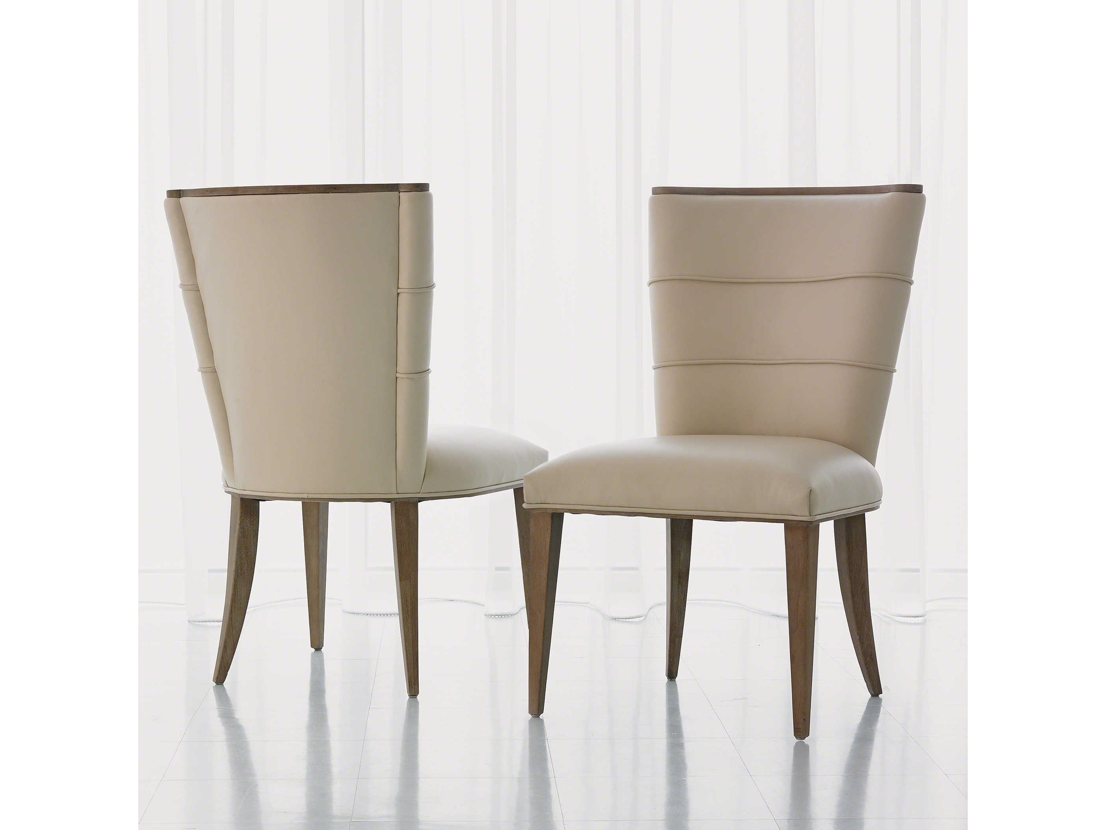 Adelaide Leather Rubberwood Beige Upholstered Side Dining Chair
