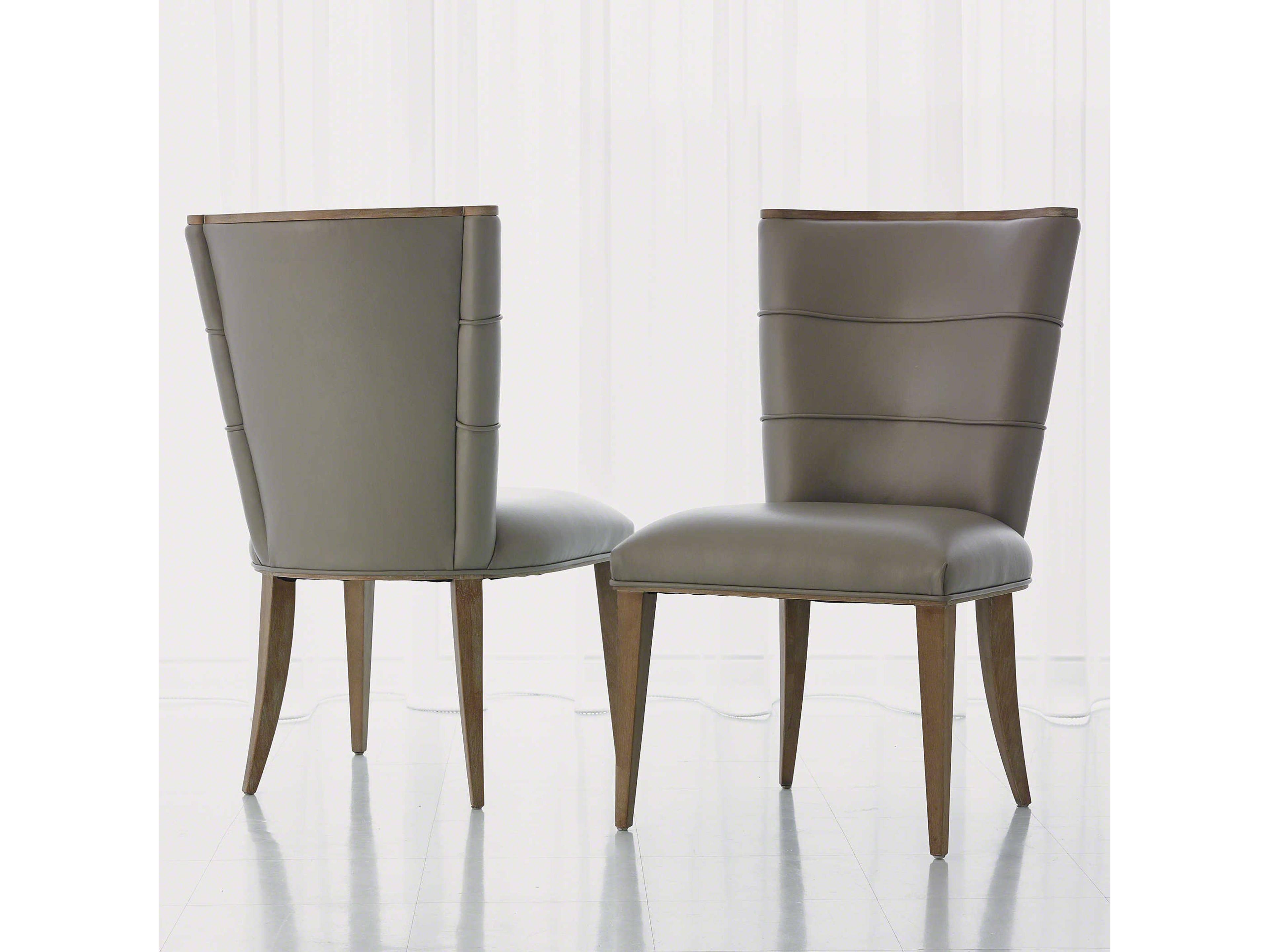 Adelaide Leather Rubberwood Gray Upholstered Side Dining Chair