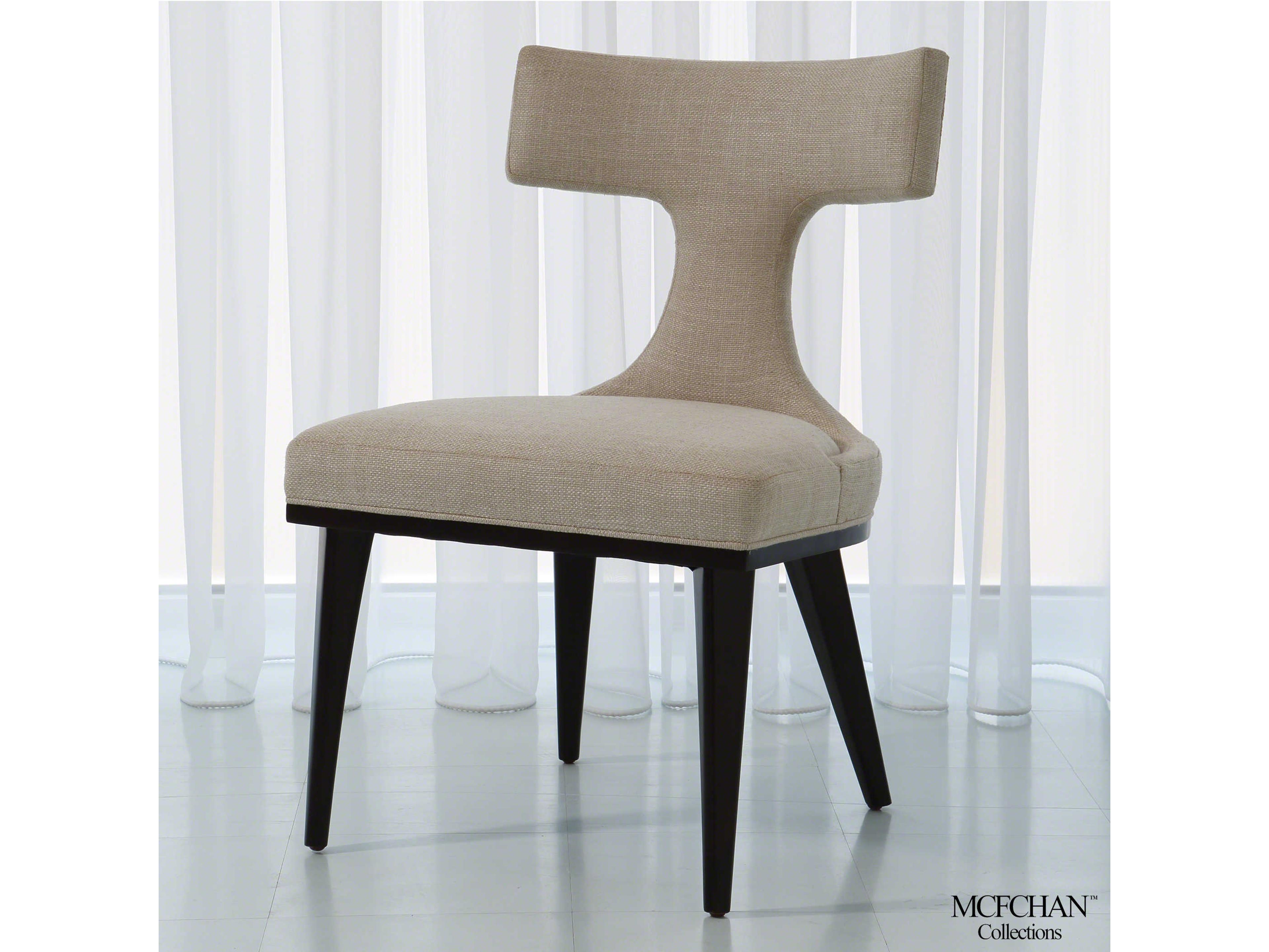 Anvil Rubberwood Beige Upholstered Side Dining Chair