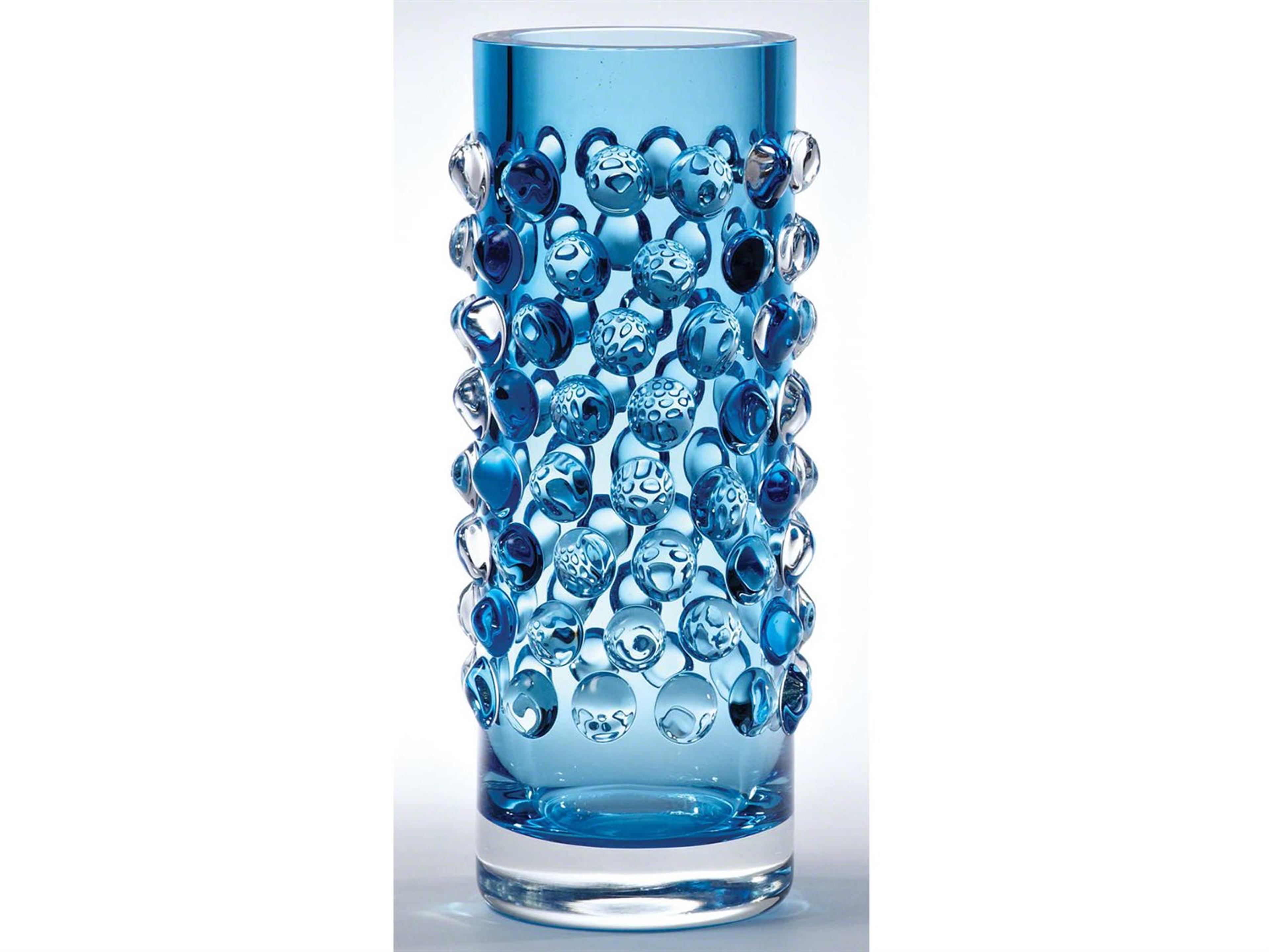Bubble Cylinder Cobalt Vase