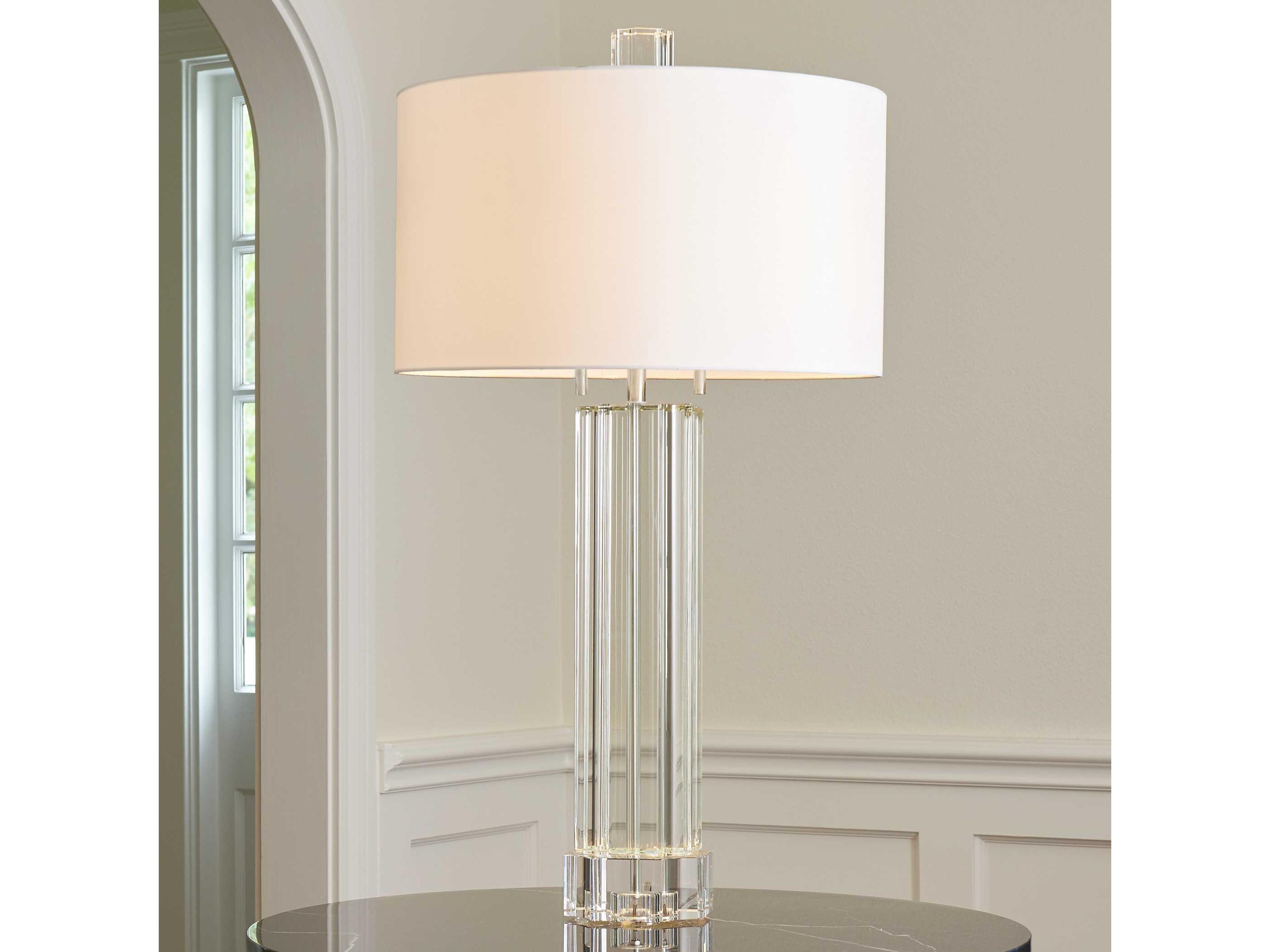Crystal Nickel Buffet Lamp